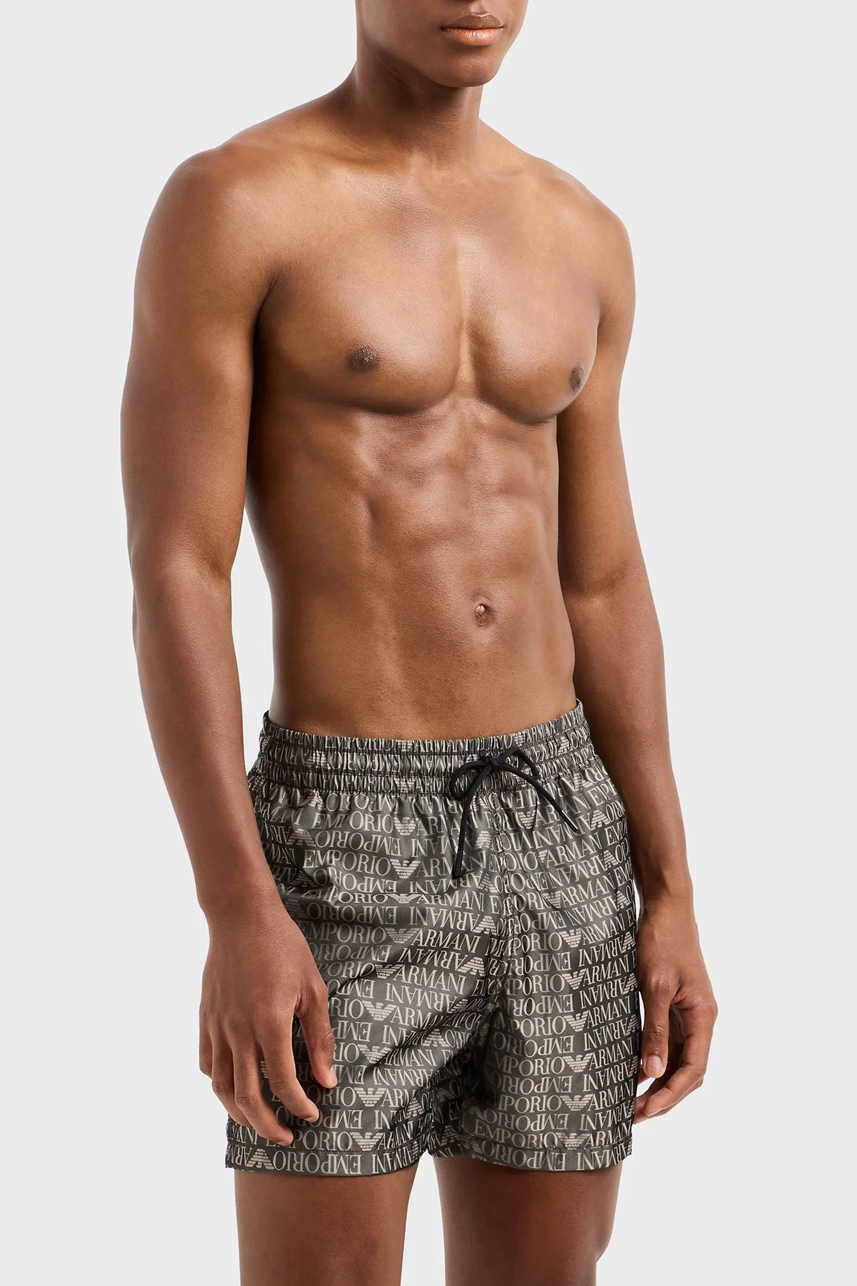 Emporio Armani Jakarlı Logo Baskılı Regular Fit Normal Bel Erkek Mayo Short EM000583 AF12352 FC109 SİYAH - 1