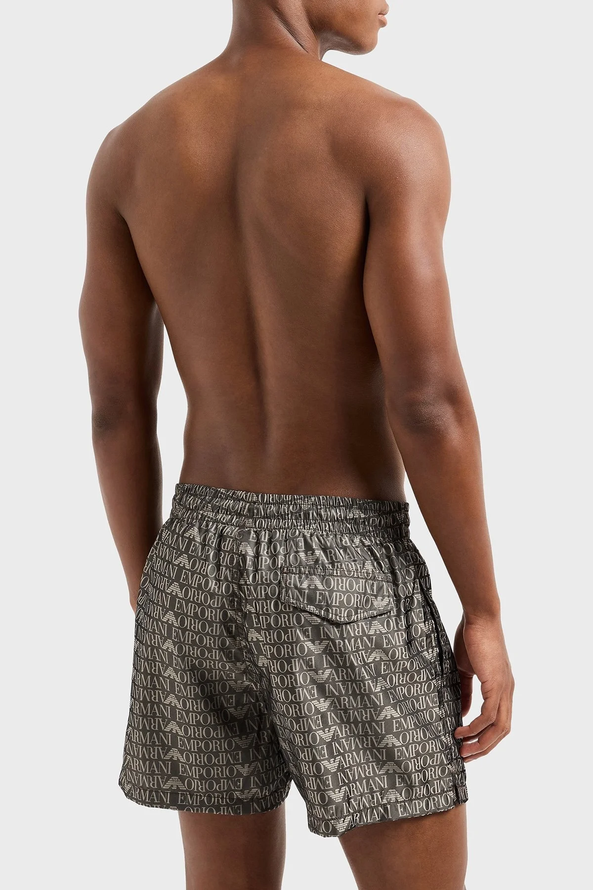 Emporio Armani Jakarlı Logo Baskılı Regular Fit Normal Bel Erkek Mayo Short EM000583 AF12352 FC109 SİYAH - 2