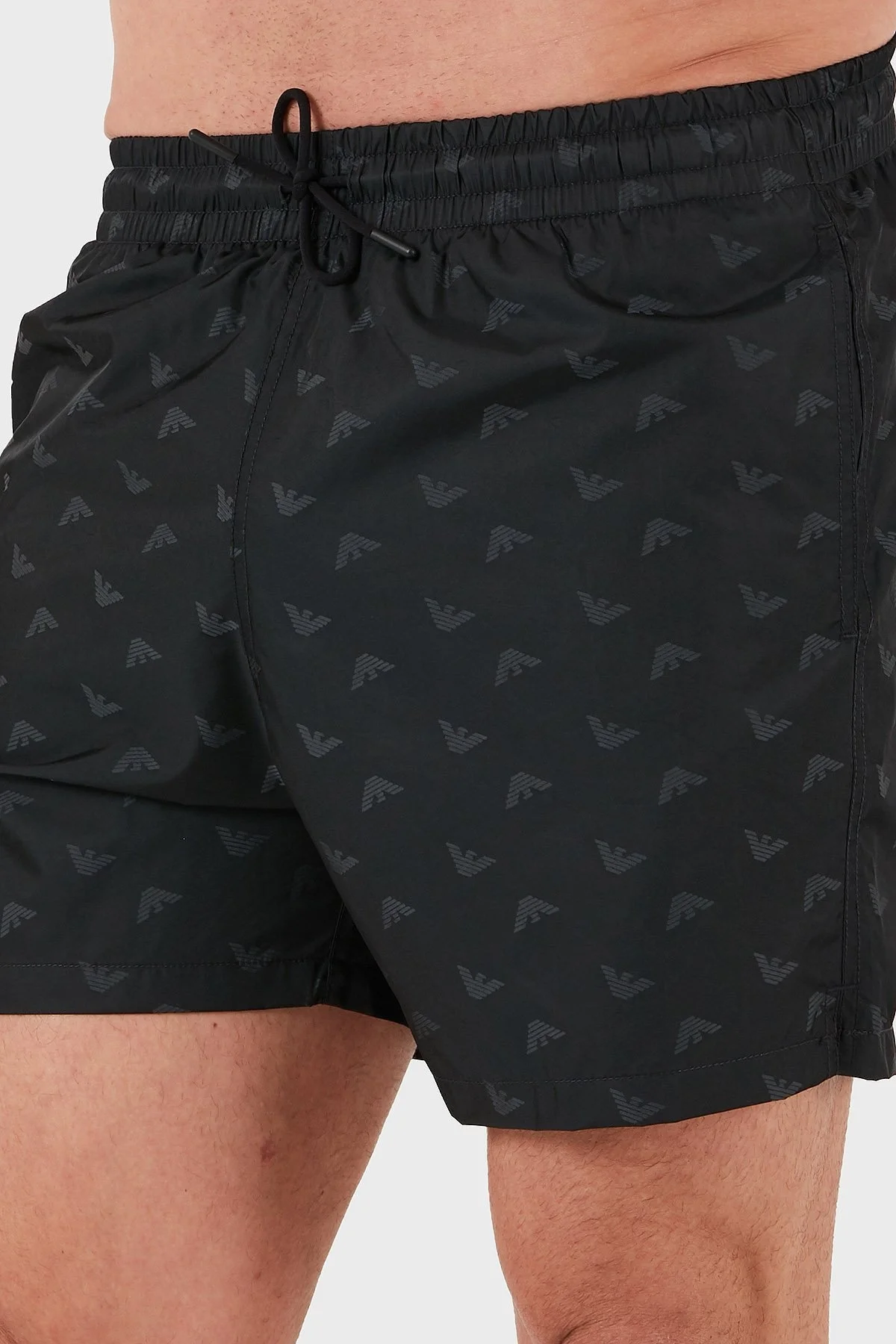 Emporio Armani Jakarlı Logo Baskılı Regular Fit Normal Bel Erkek Mayo Short EM000583 AF12352 FC123 SİYAH - 4