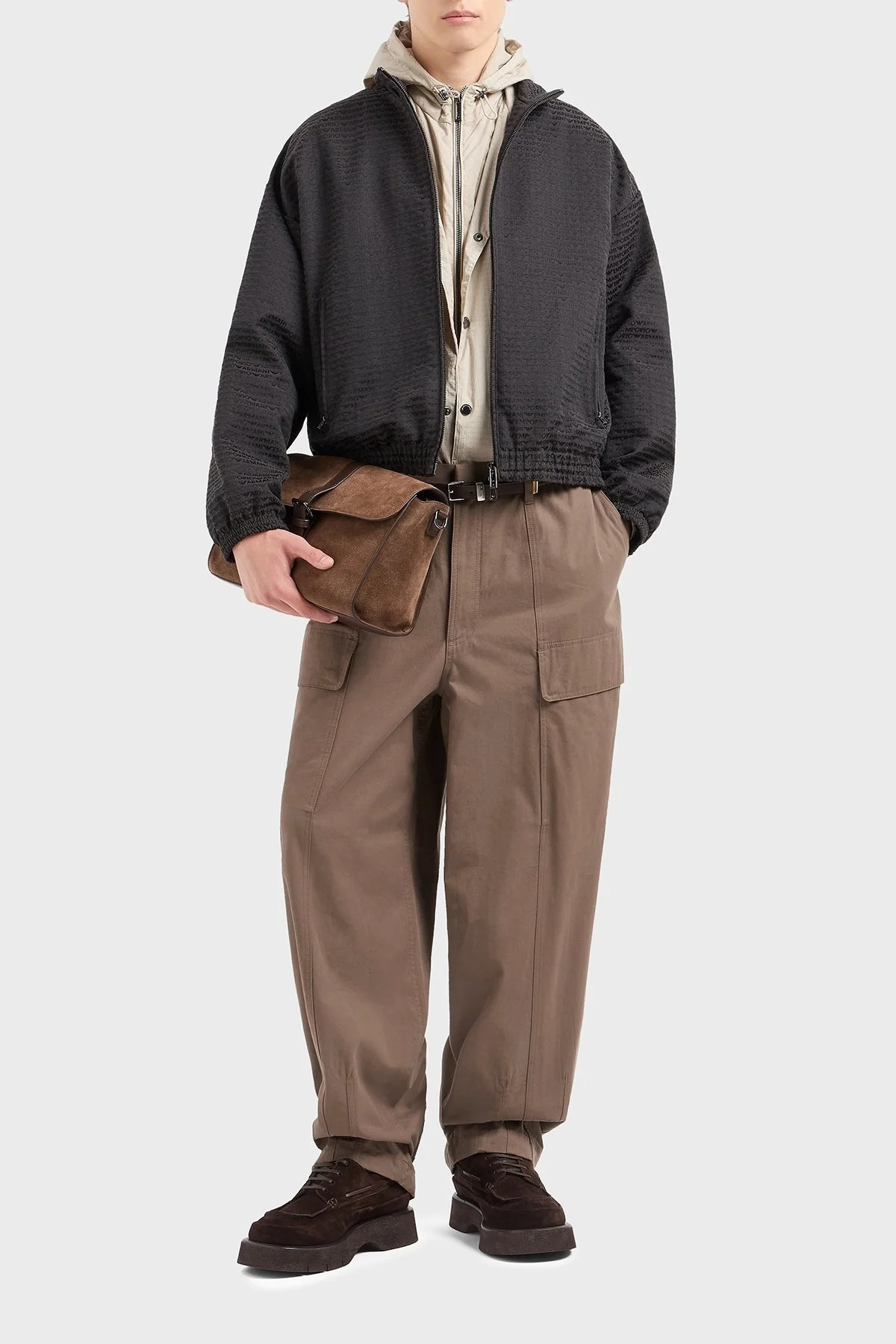 Emporio Armani Jakarlı Logo Baskılı Regular Fit Pamuklu Dik Yaka Erkek Mont EM001002 AF13688 U8168 SİYAH - 7