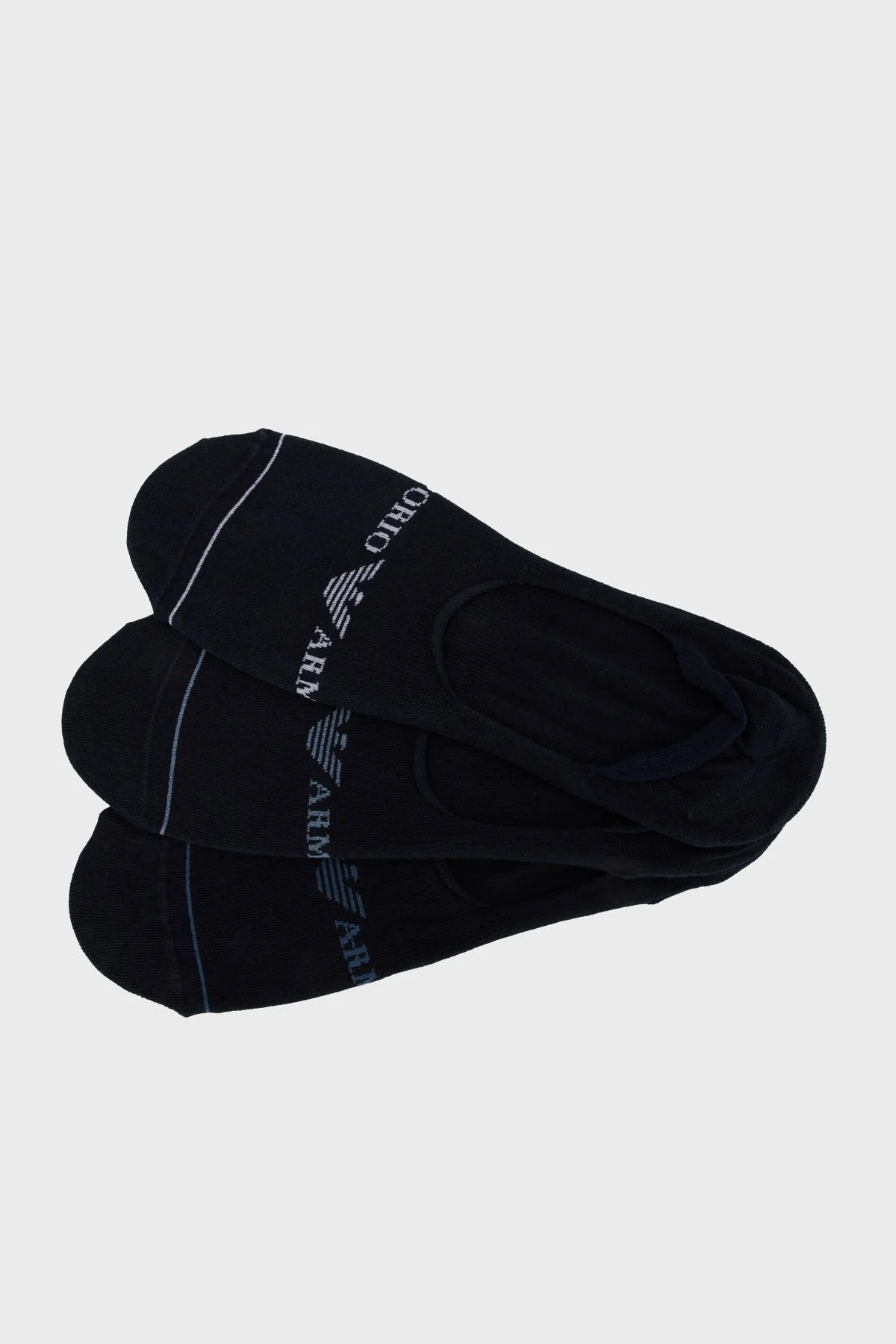 Emporio Armani Jakarlı Logolu 3 Pack Babet Erkek Çorap EM000548 AF12276 MB154 LACİVERT - 1