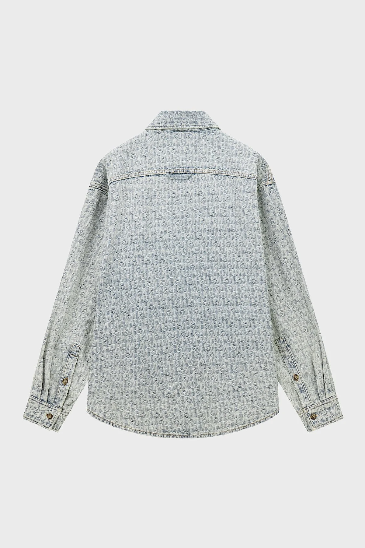 Emporio Armani Jakarlı Logolu Uzun Kollu Kot Erkek Gömlek EM006497 AF27500 MB003 Açık mavi - 4
