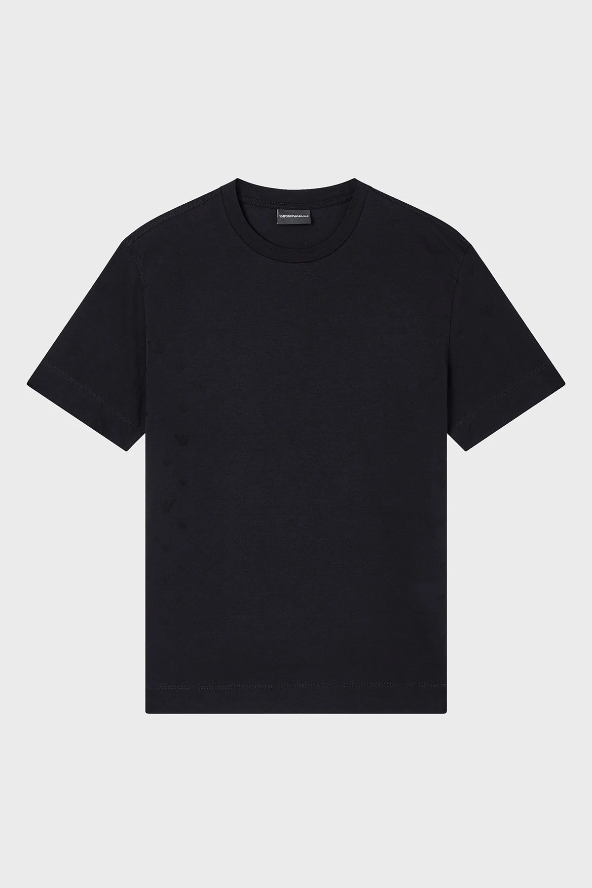 Emporio Armani Jakarlı Pamuklu Regular Fit Bisiklet Yaka Erkek T Shirt EM002968 AF10762 FC245 SİYAH - 5