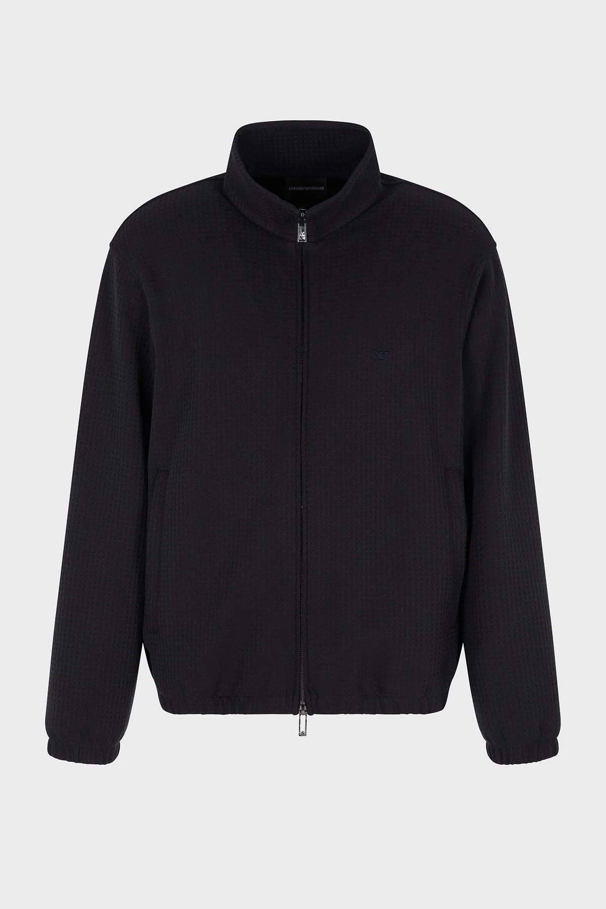 Emporio Armani Jakarlı Pamuklu Regular Fit Dik Yaka Fermuarlı Erkek Sweat EM003444 AF13700 FB297 LACİVERT - 8