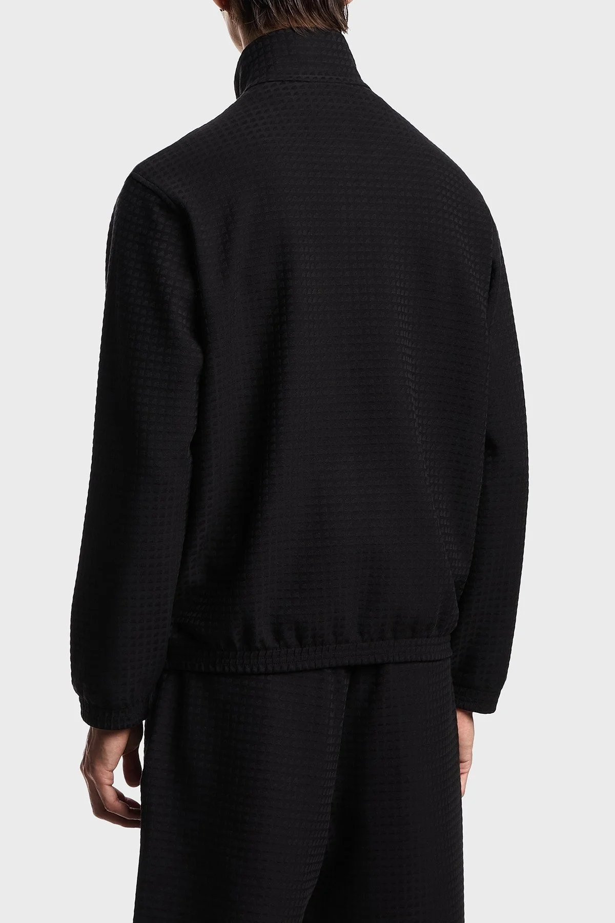 Emporio Armani Jakarlı Pamuklu Regular Fit Dik Yaka Fermuarlı Erkek Sweat EM003444 AF13700 FC231 SİYAH - 3