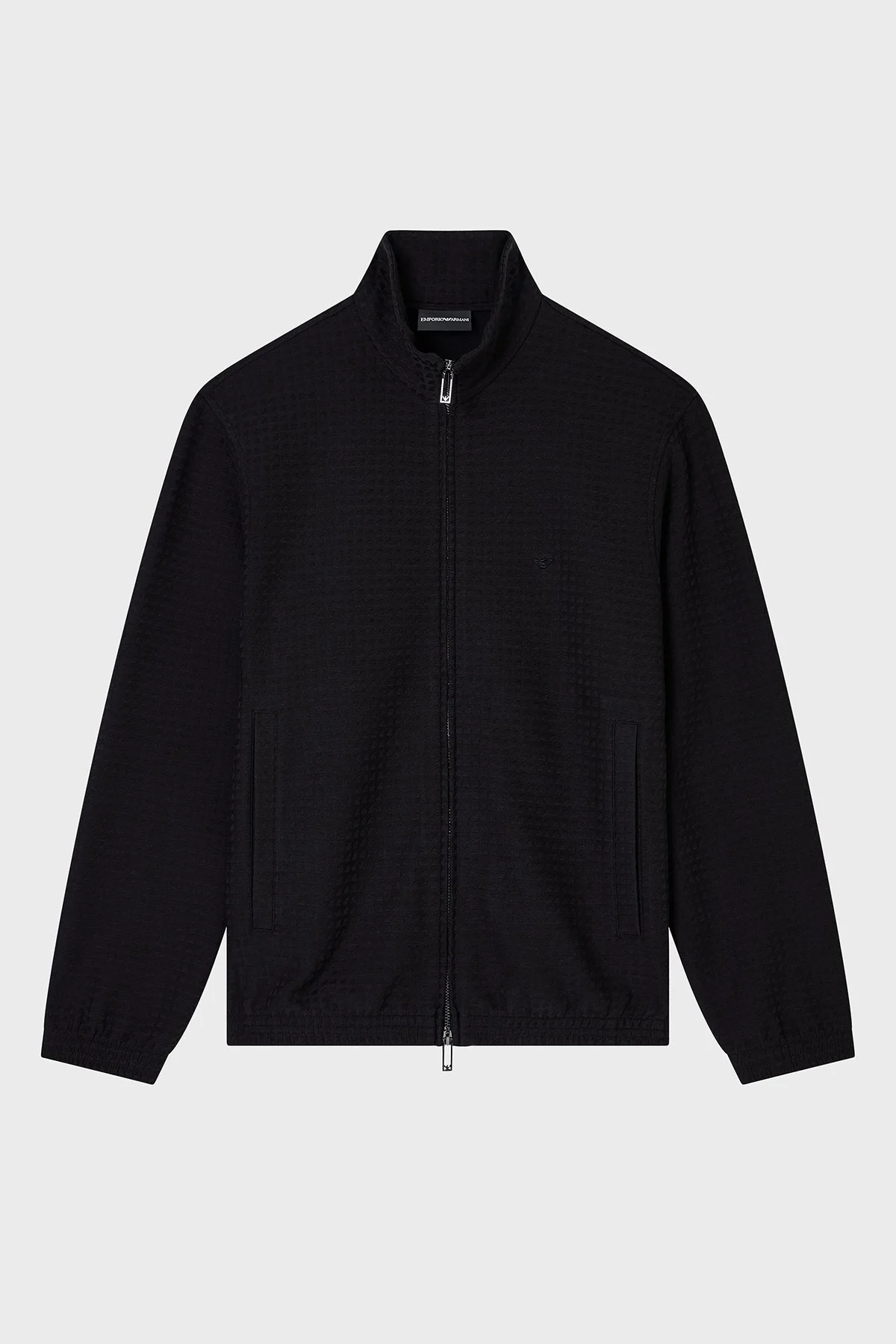 Emporio Armani Jakarlı Pamuklu Regular Fit Dik Yaka Fermuarlı Erkek Sweat EM003444 AF13700 FC231 SİYAH - 5