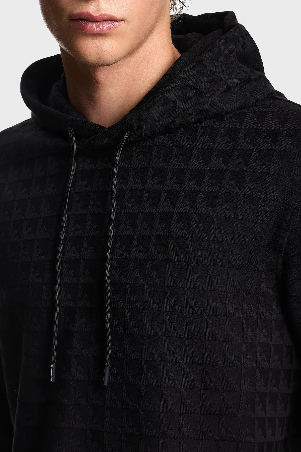 Emporio Armani Jakarlı Pamuklu Regular Fit Kapüşonlu Erkek Sweat EM003424 AF13700 FC230 SİYAH - 4