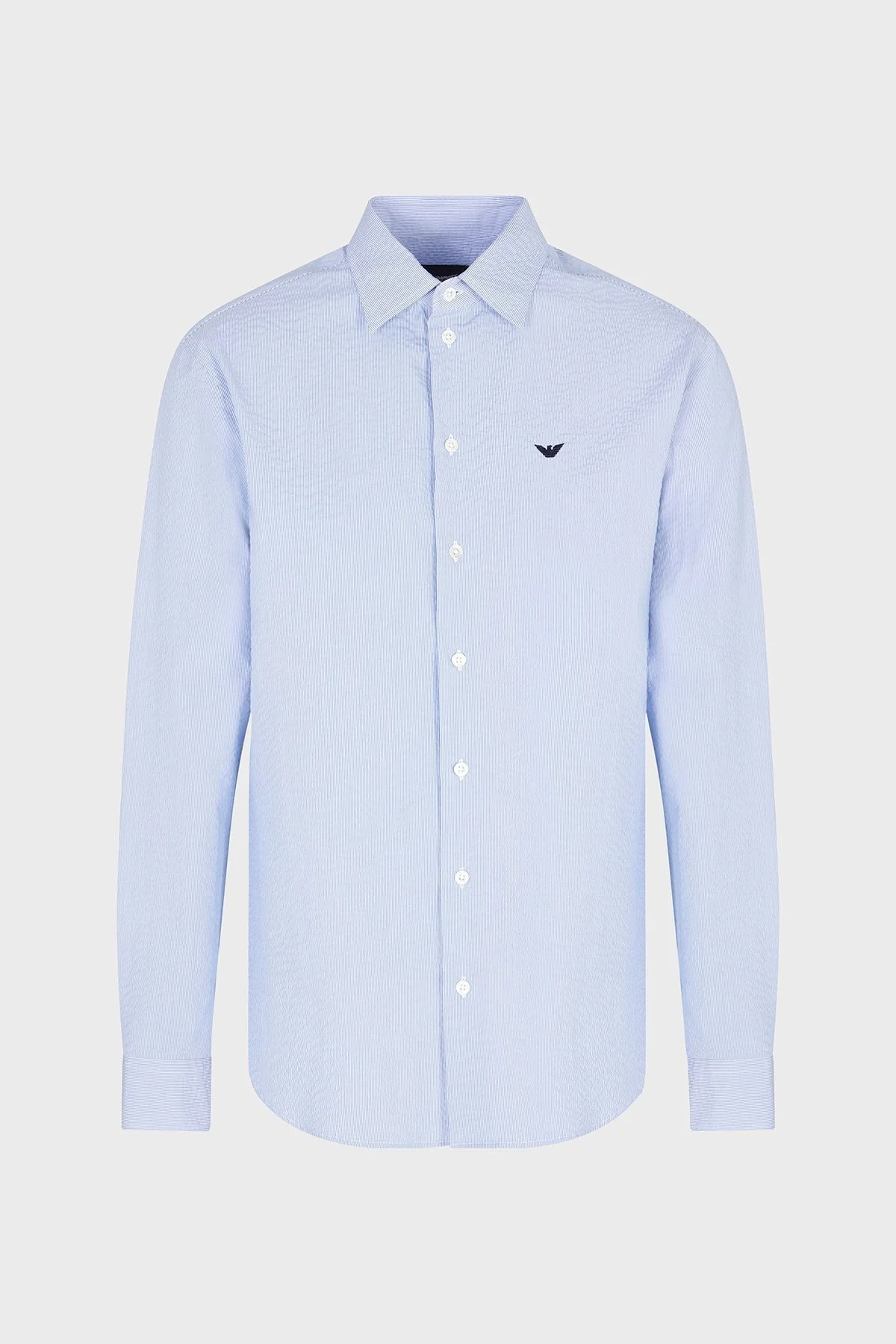 Emporio Armani Jakarlı Pamuklu Regular Fit Klasik Yaka Erkek Gömlek EM000099 TE16993 F9026 AÇIK MAVİ - 5