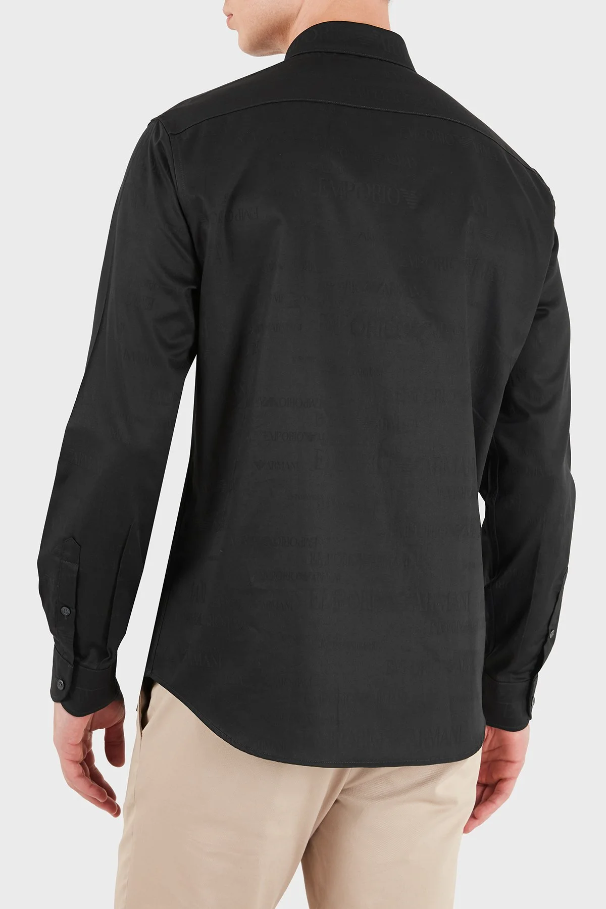 Emporio Armani Jakarlı Pamuklu Regular Fit Klasik Yaka Erkek Gömlek EM006704 AF18123 FC056 Antrasit - 3