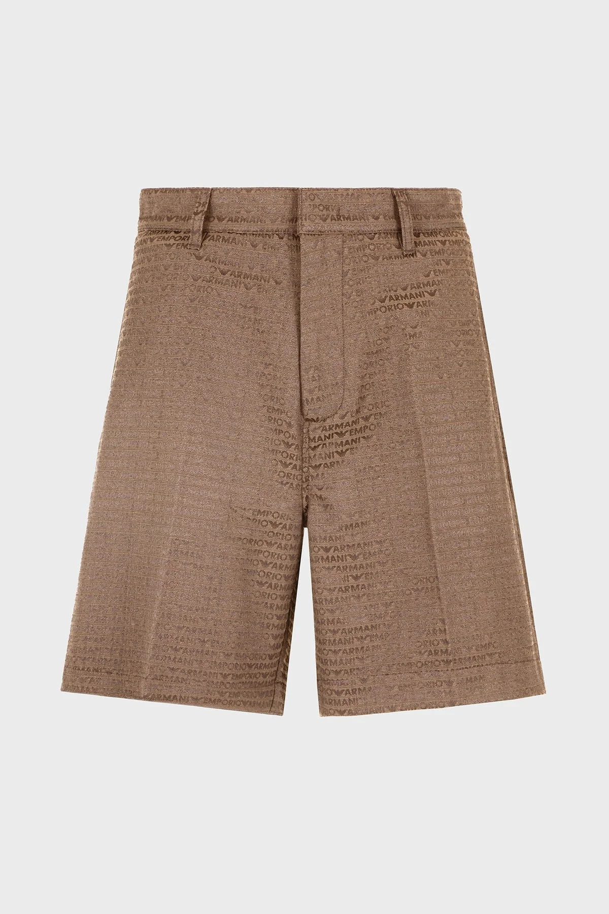 Emporio Armani Jakarlı Pamuklu Regular Fit Yüksek Bel Geniş Paça Erkek Short EM001200 AF13688 U6195 KAHVE - 6
