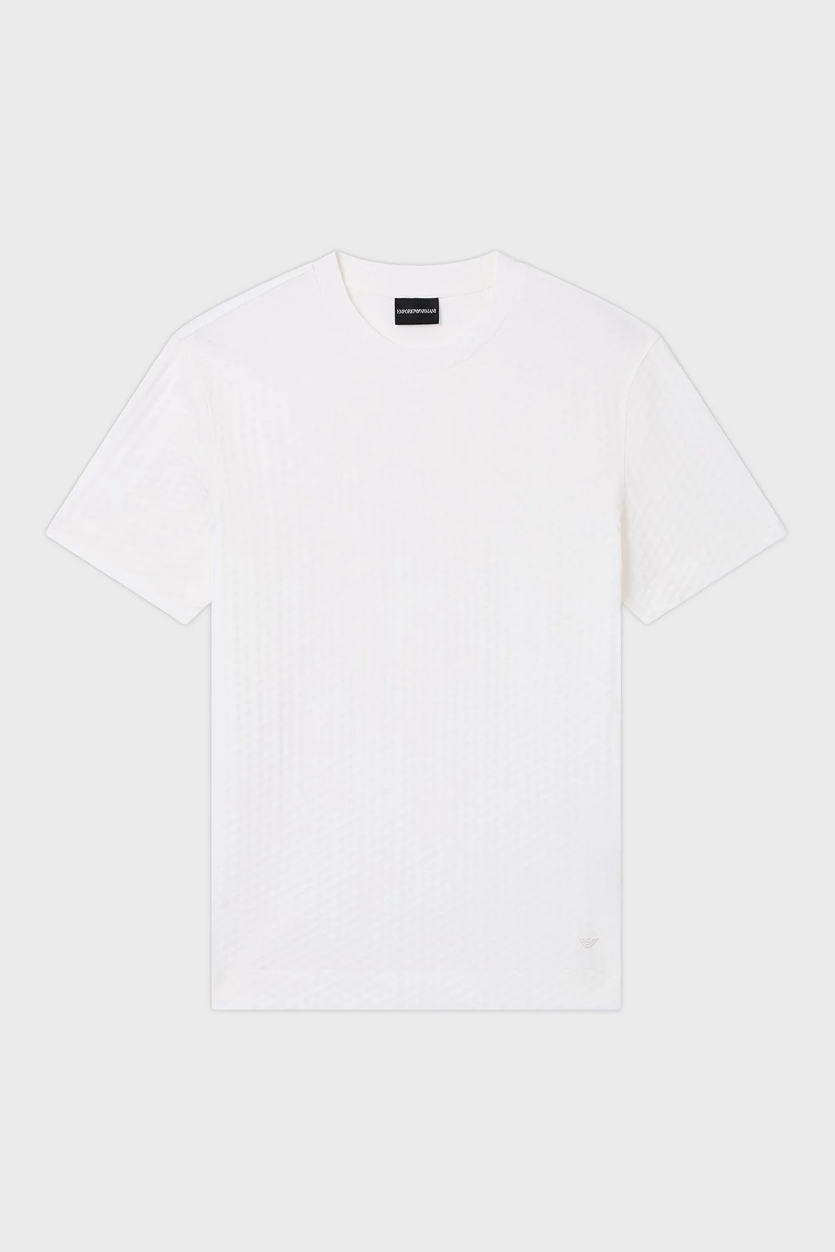 Emporio Armani Jakarlı Pamuklu Regular Fit Yuvarlak Yaka Erkek T Shirt EM001289 AF10762 F0190 BEYAZ - 5