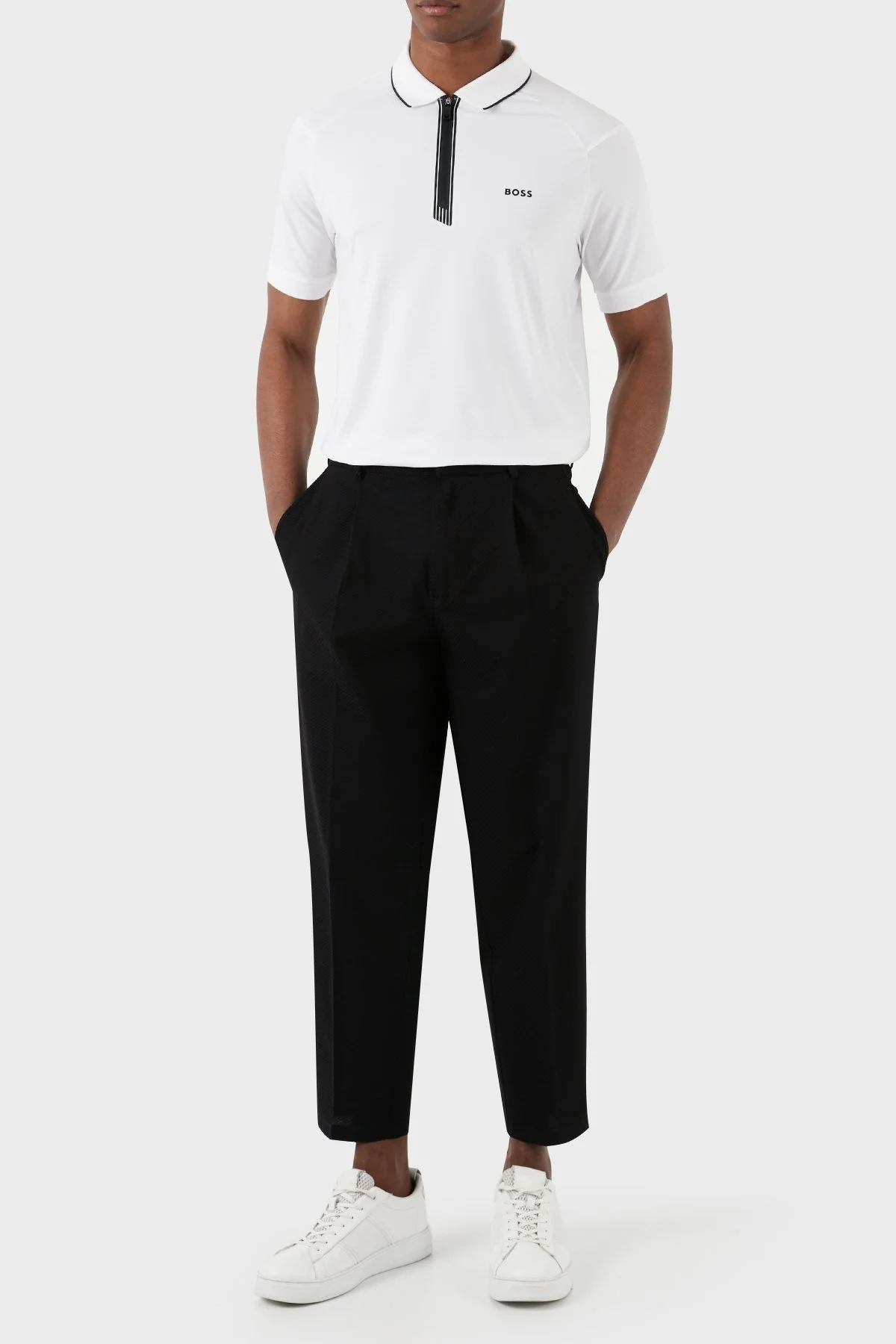 Emporio Armani Jakarlı Pileli Straight Cut Pamuklu Erkek Pantolon 3D1PT8 1JGYZ F015 SİYAH - 4