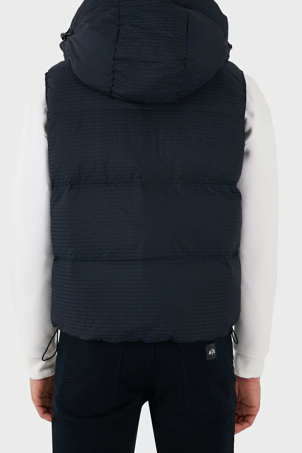Emporio Armani Jakarlı Regular Fit Çıkarılabilir Kapüşonlu Şişme Erkek Yelek 6D1B66 1NNXZ 0920 LACİVERT - 3