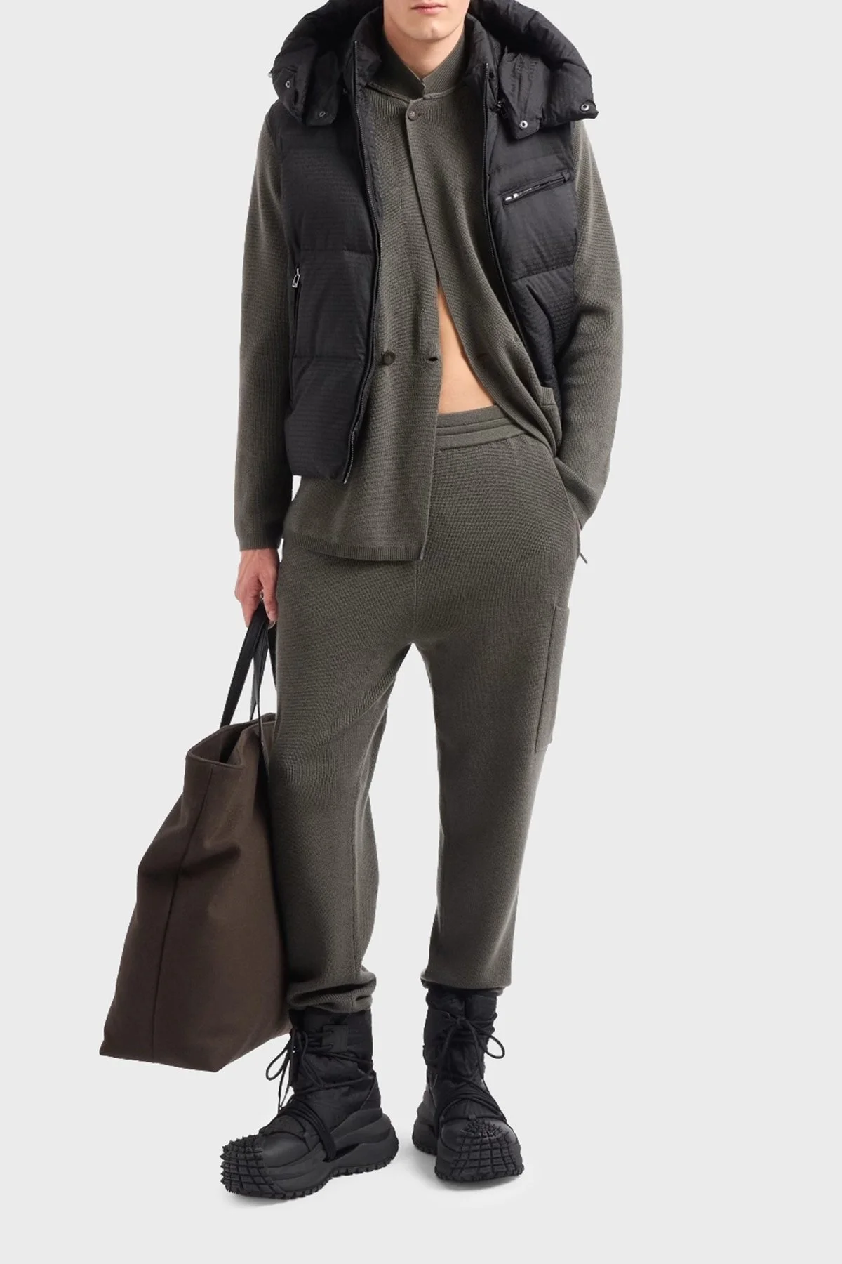 Emporio Armani Jakarlı Regular Fit Çıkarılabilir Kapüşonlu Şişme Erkek Yelek 6D1B66 1NNXZ 0999 SİYAH - 7