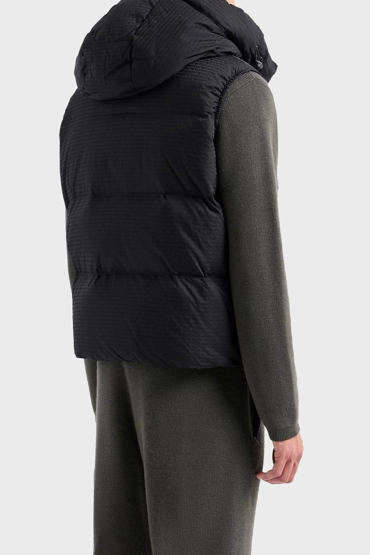 Emporio Armani Jakarlı Regular Fit Çıkarılabilir Kapüşonlu Şişme Erkek Yelek 6D1B66 1NNXZ 0999 SİYAH - 8