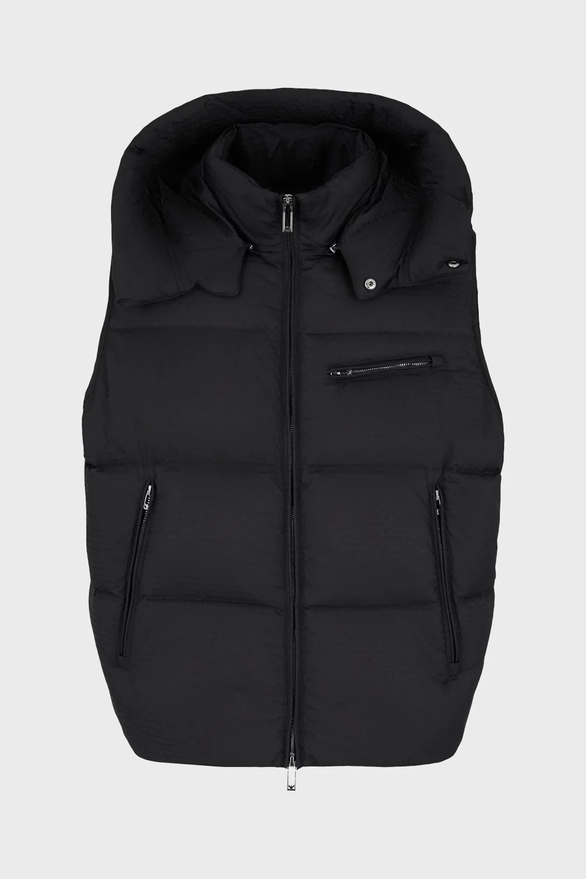 Emporio Armani Jakarlı Regular Fit Çıkarılabilir Kapüşonlu Şişme Erkek Yelek 6D1B66 1NNXZ 0999 SİYAH - 10