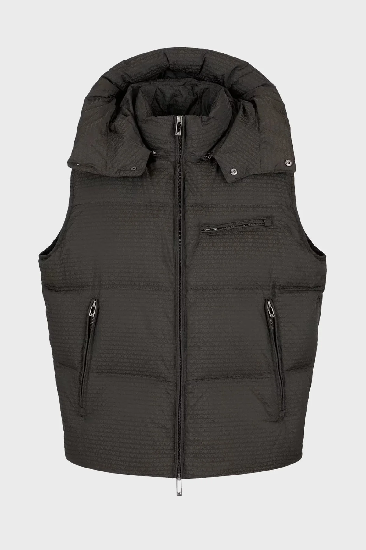 Emporio Armani Jakarlı Regular Fit Çıkarılabilir Kapüşonlu Şişme Erkek Yelek 6D1B66 1NNXZ 05A6 HAKİ - 5