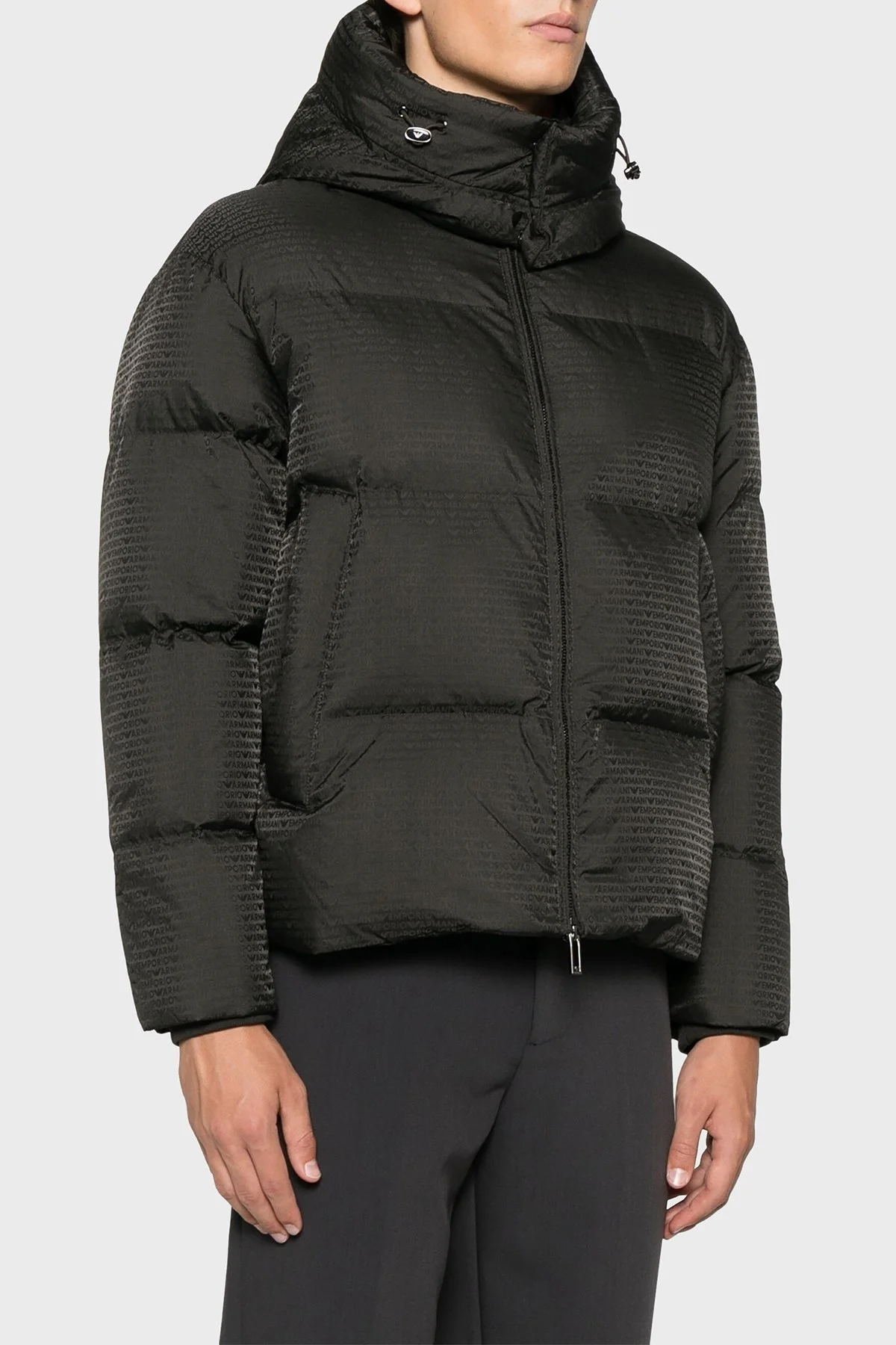 Emporio Armani Jakarlı Regular Fit Kuş Tüyü Dolgulu Çıkarılabilir Kapüşonlu Şişme Erkek Mont 6D1BC3 1NNXZ 05A6 HAKİ - 1