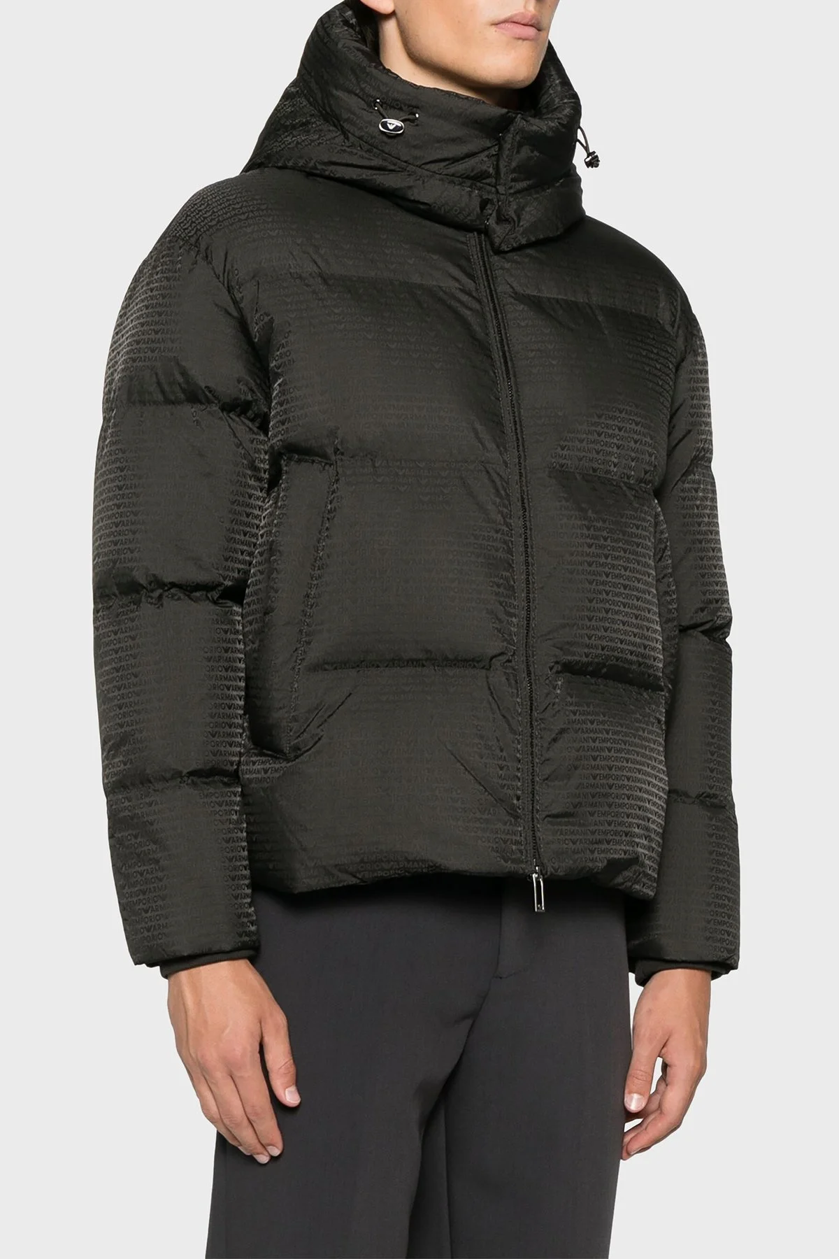 Emporio Armani Jakarlı Regular Fit Kuş Tüyü Dolgulu Çıkarılabilir Kapüşonlu Şişme Erkek Mont 6D1BC3 1NNXZ 05A6 HAKİ - 1