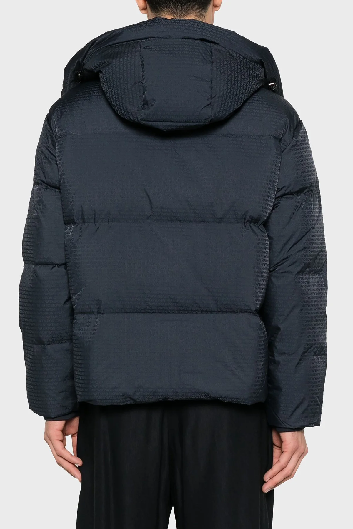Emporio Armani Jakarlı Regular Fit Kuş Tüyü Dolgulu Çıkarılabilir Kapüşonlu Şişme Erkek Mont 6D1BC3 1NNXZ 0920 LACİVERT - 3