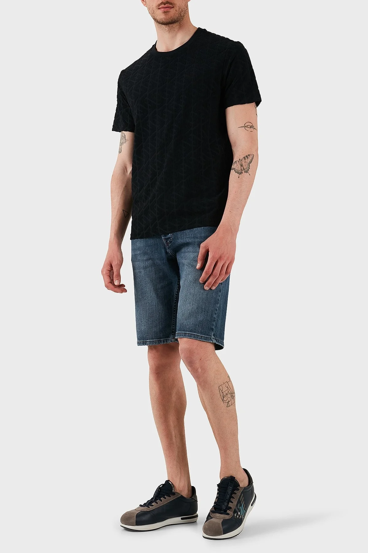 Emporio Armani Kabartma Logolu Regular Fit Bisiklet Yaka Erkek T Shirt EM000692 AF12362 UC001 SİYAH - 2