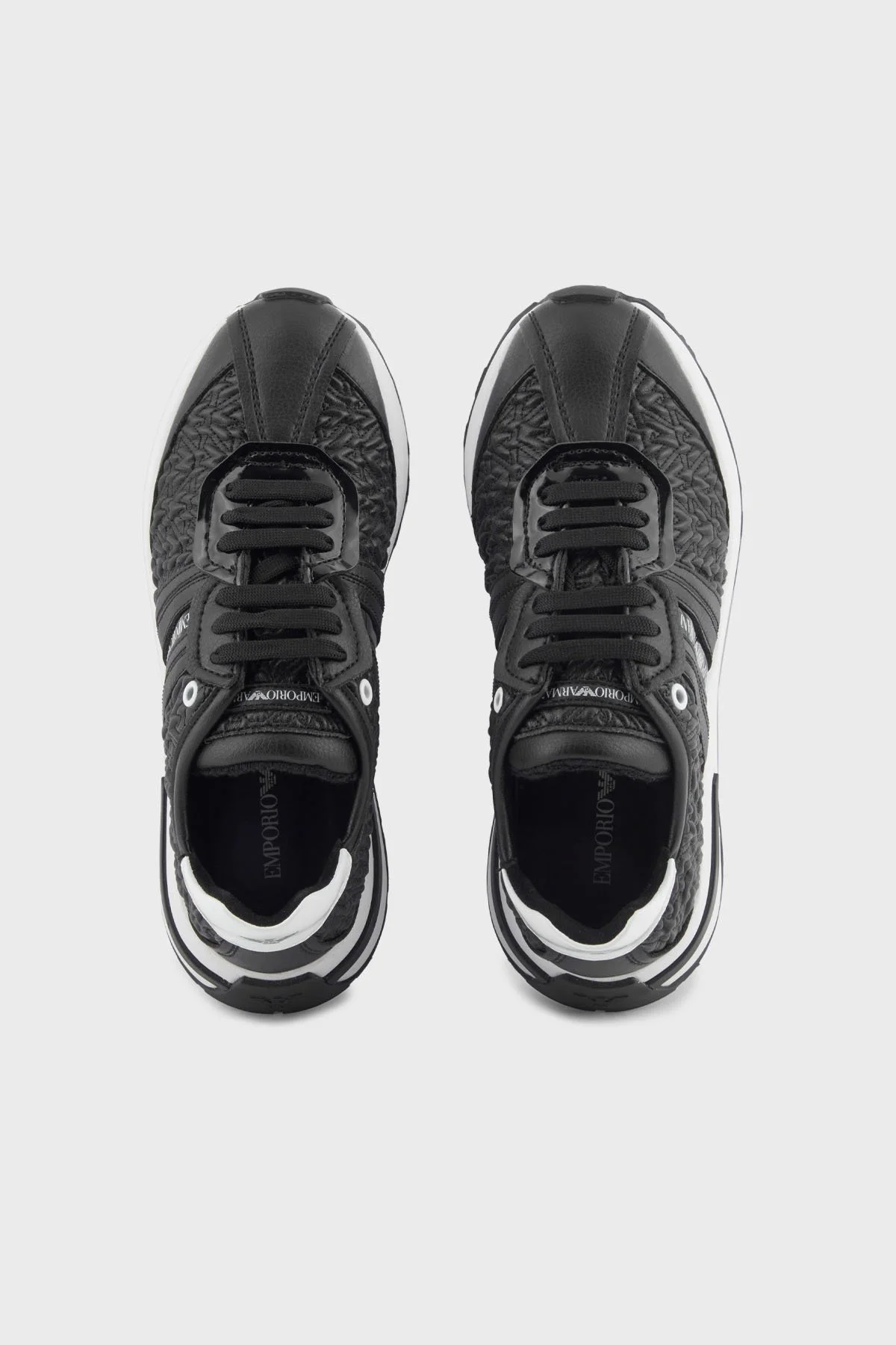 Emporio Armani Kabartma Logolu Sneaker Bayan Ayakkabı EW003060 AF19771 MC234 SİYAH - 3