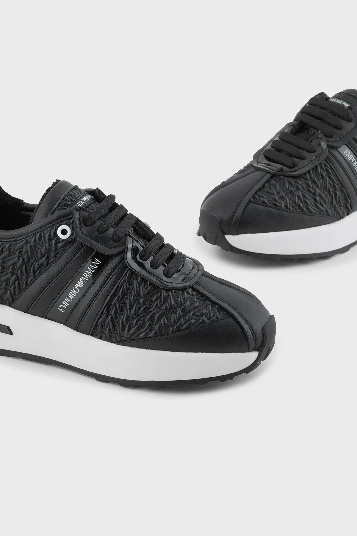 Emporio Armani Kabartma Logolu Sneaker Bayan Ayakkabı EW003060 AF19771 MC234 SİYAH - 4