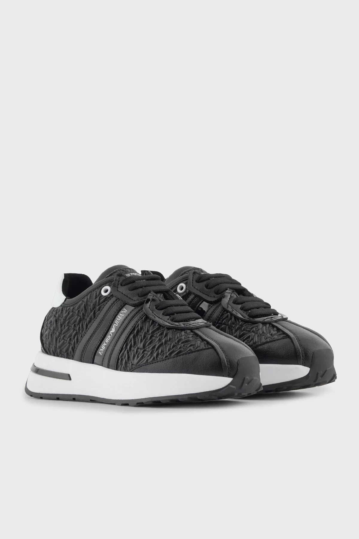 Emporio Armani Kabartma Logolu Sneaker Kadın Ayakkabı EW003060 AF19771 MC234 SİYAH - 2