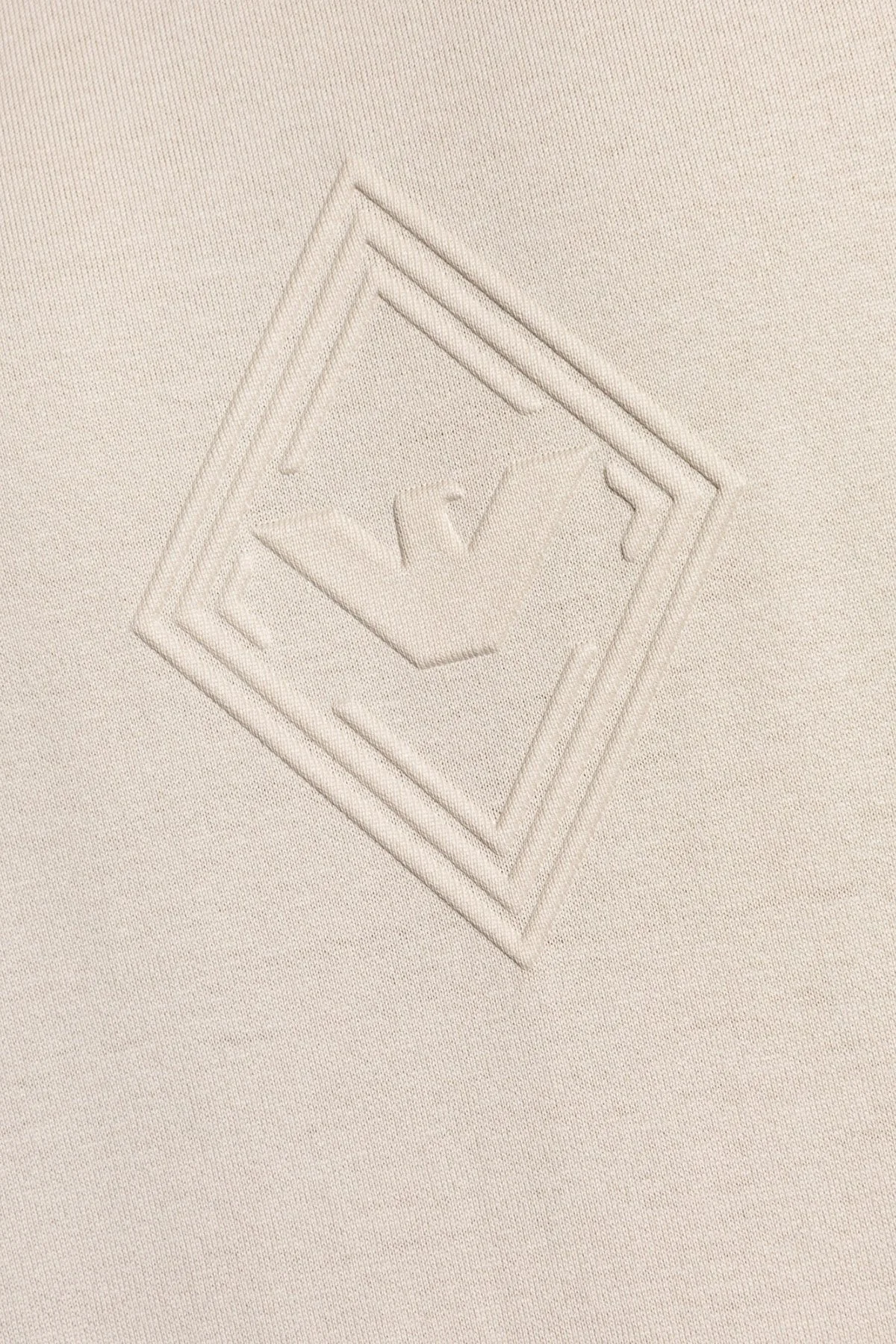 Emporio Armani Kabartmalı Logo % 100 Pamuk Regular Fit Bisiklet Yaka Erkek T Shirt EM001040 AF13669 U1098 BEJ - 2