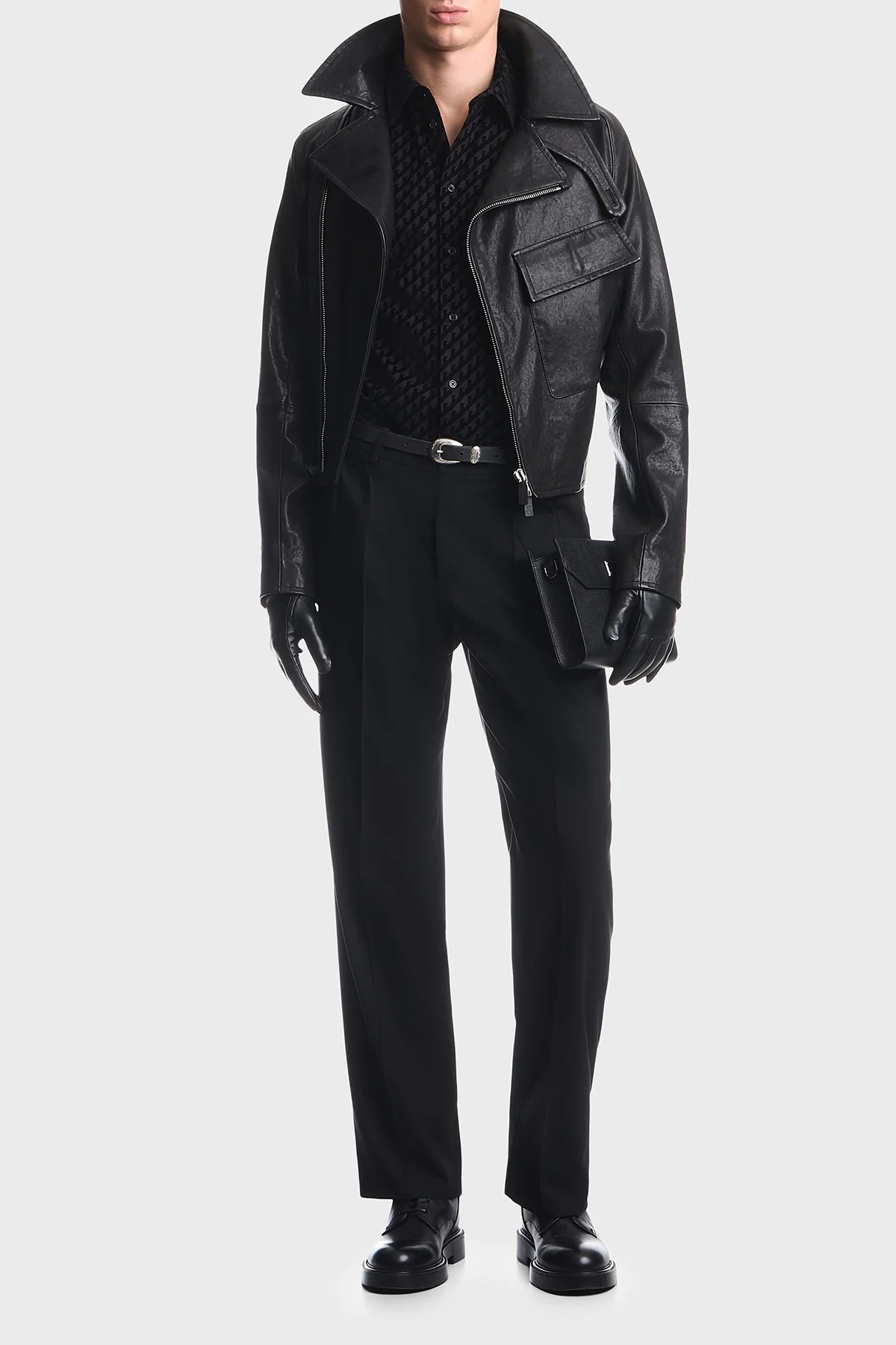 Emporio Armani Kadife Logolu Pamuklu Uzun Kollu Erkek Gömlek EM006705 AF27982 PC005 Siyah - 2