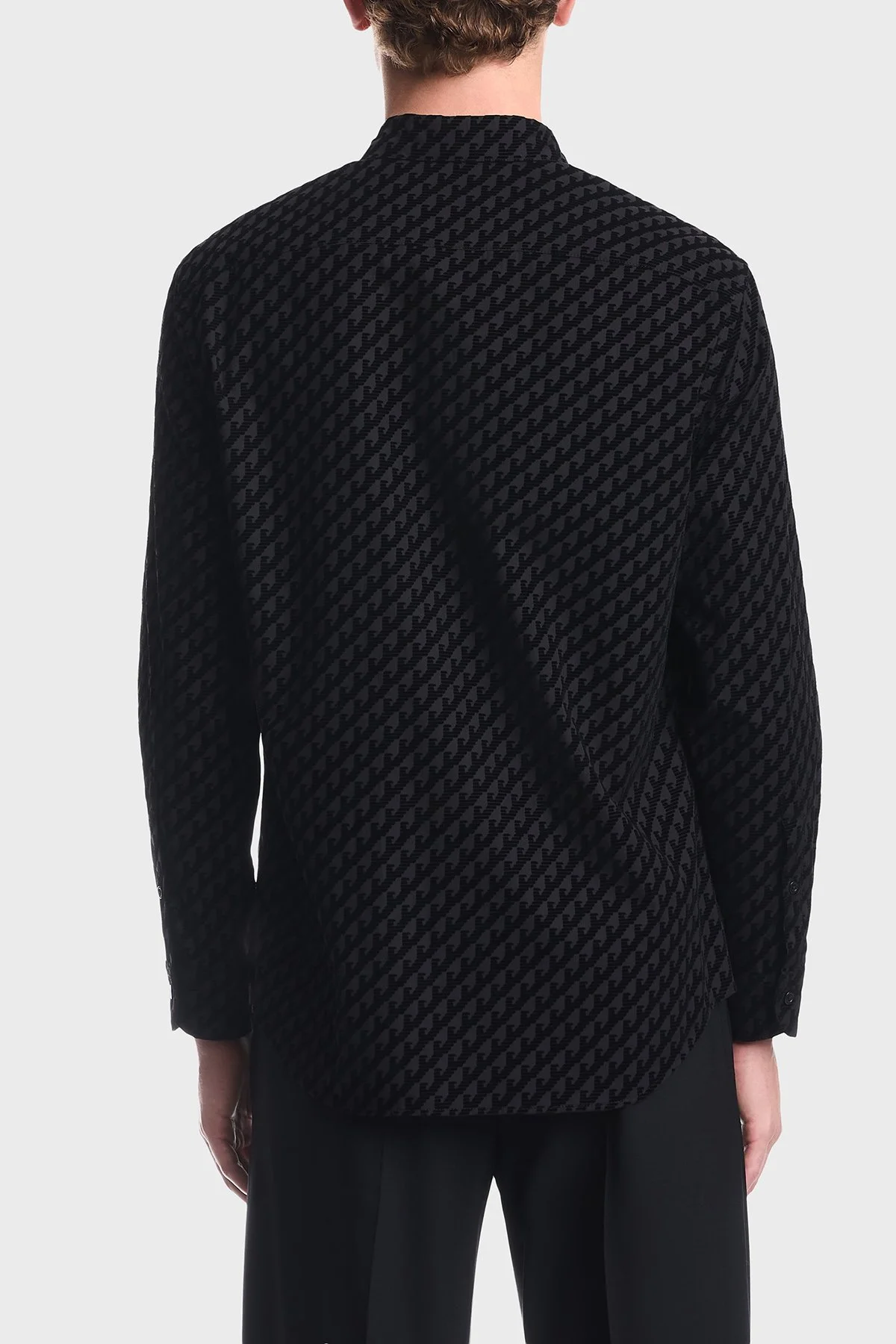 Emporio Armani Kadife Logolu Pamuklu Uzun Kollu Erkek Gömlek EM006705 AF27982 PC005 Siyah - 3