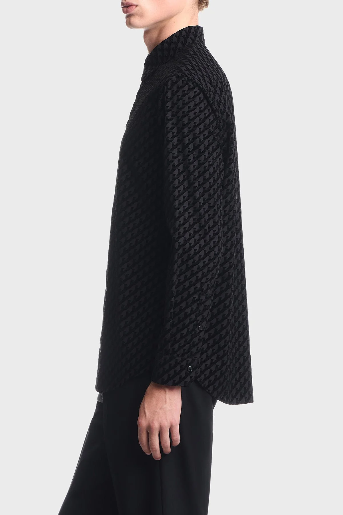 Emporio Armani Kadife Logolu Pamuklu Uzun Kollu Erkek Gömlek EM006705 AF27982 PC005 Siyah - 5