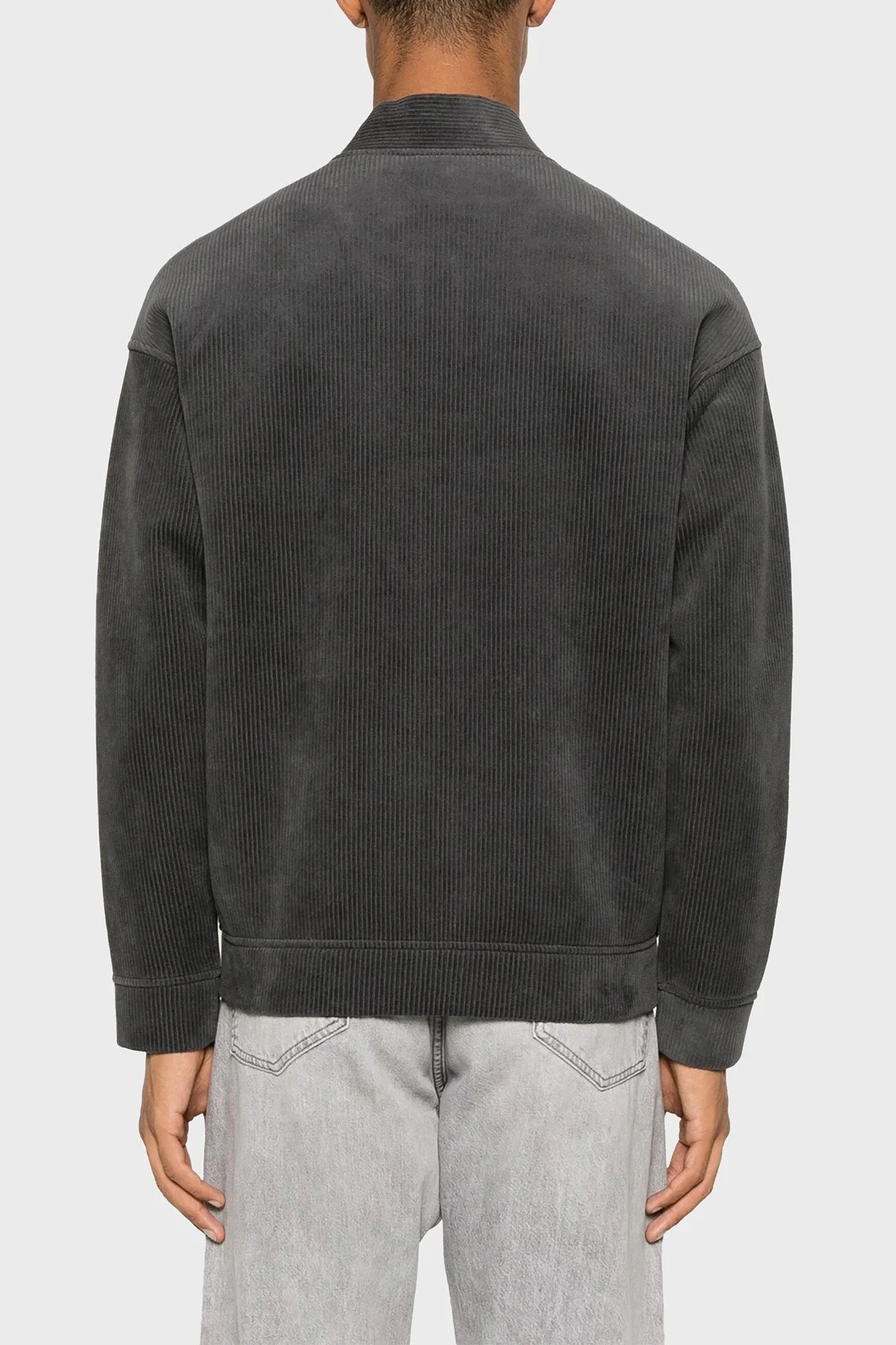 Emporio Armani Kadife Regular Fit Kolej Yaka Fermuarlı Erkek Ceket 6D1M98 1JOWZ 0842 ANTRASİT - 3