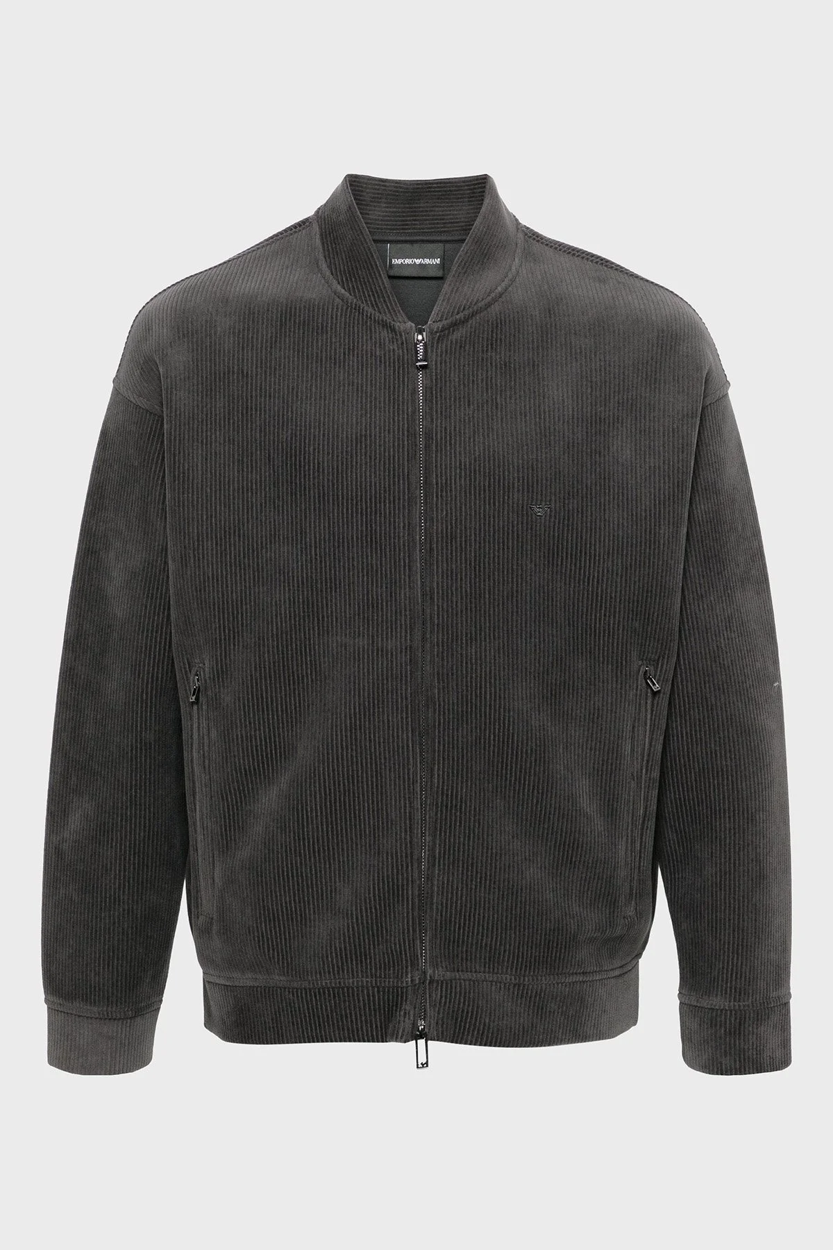 Emporio Armani Kadife Regular Fit Kolej Yaka Fermuarlı Erkek Ceket 6D1M98 1JOWZ 0842 ANTRASİT - 5