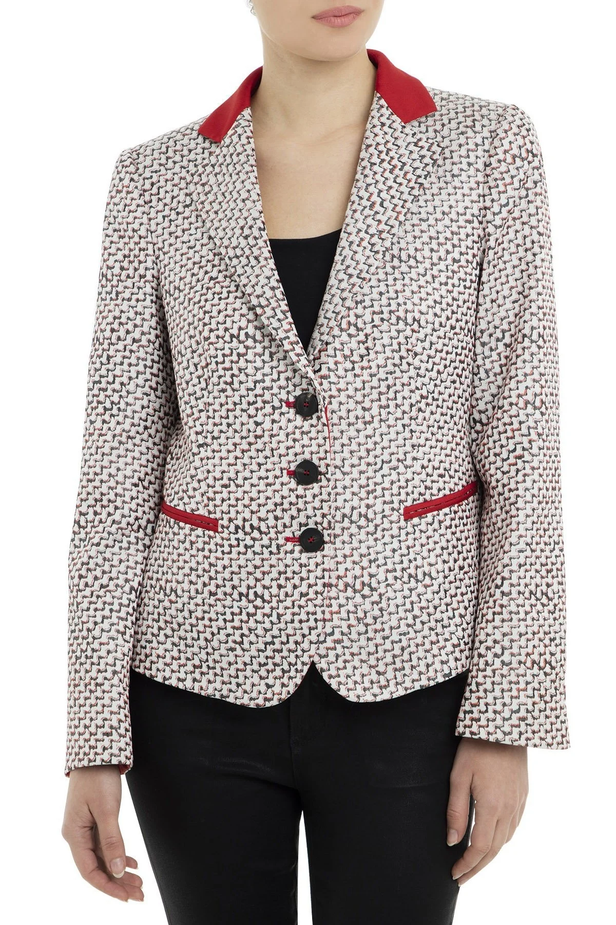 Emporio Armani Bayan Ceket 2NG25T 2M105 010 KIRMIZI-BEYAZ - 1