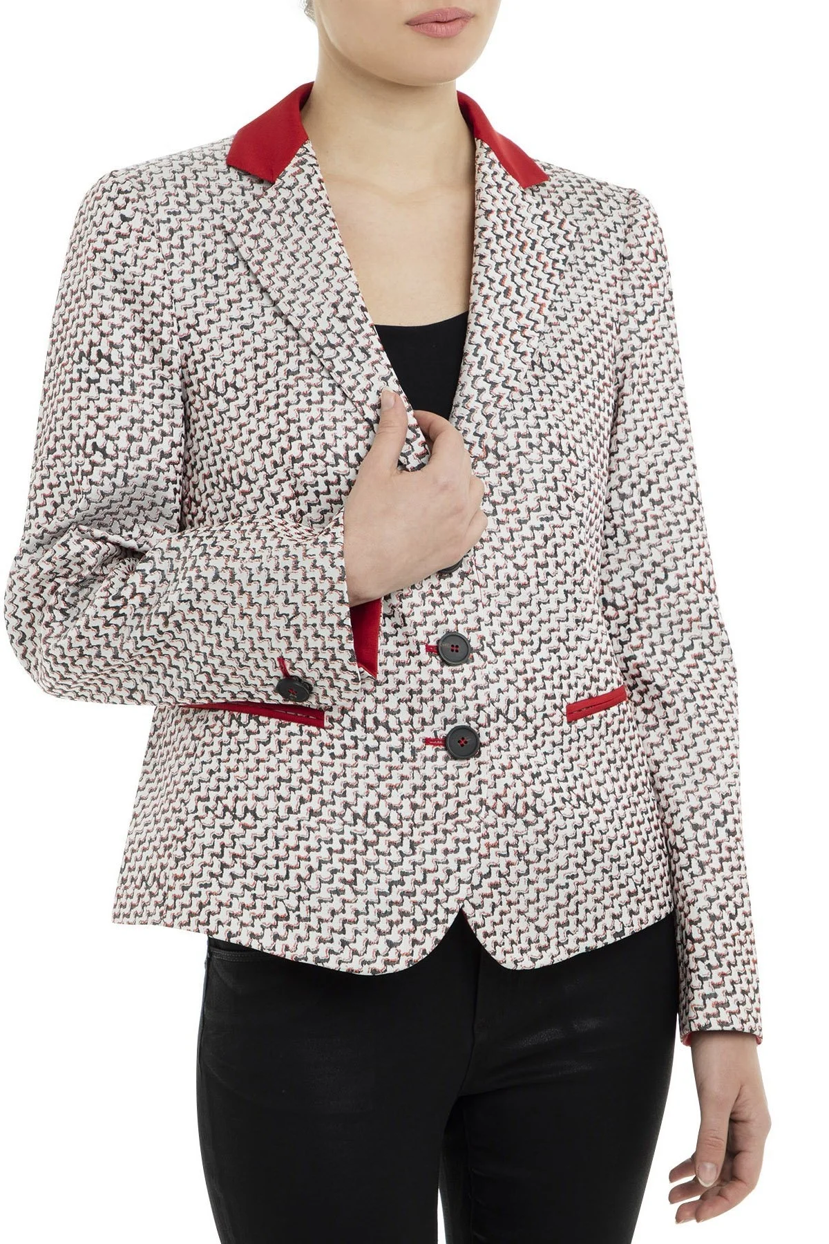 Emporio Armani Bayan Ceket 2NG25T 2M105 010 KIRMIZI-BEYAZ - 3