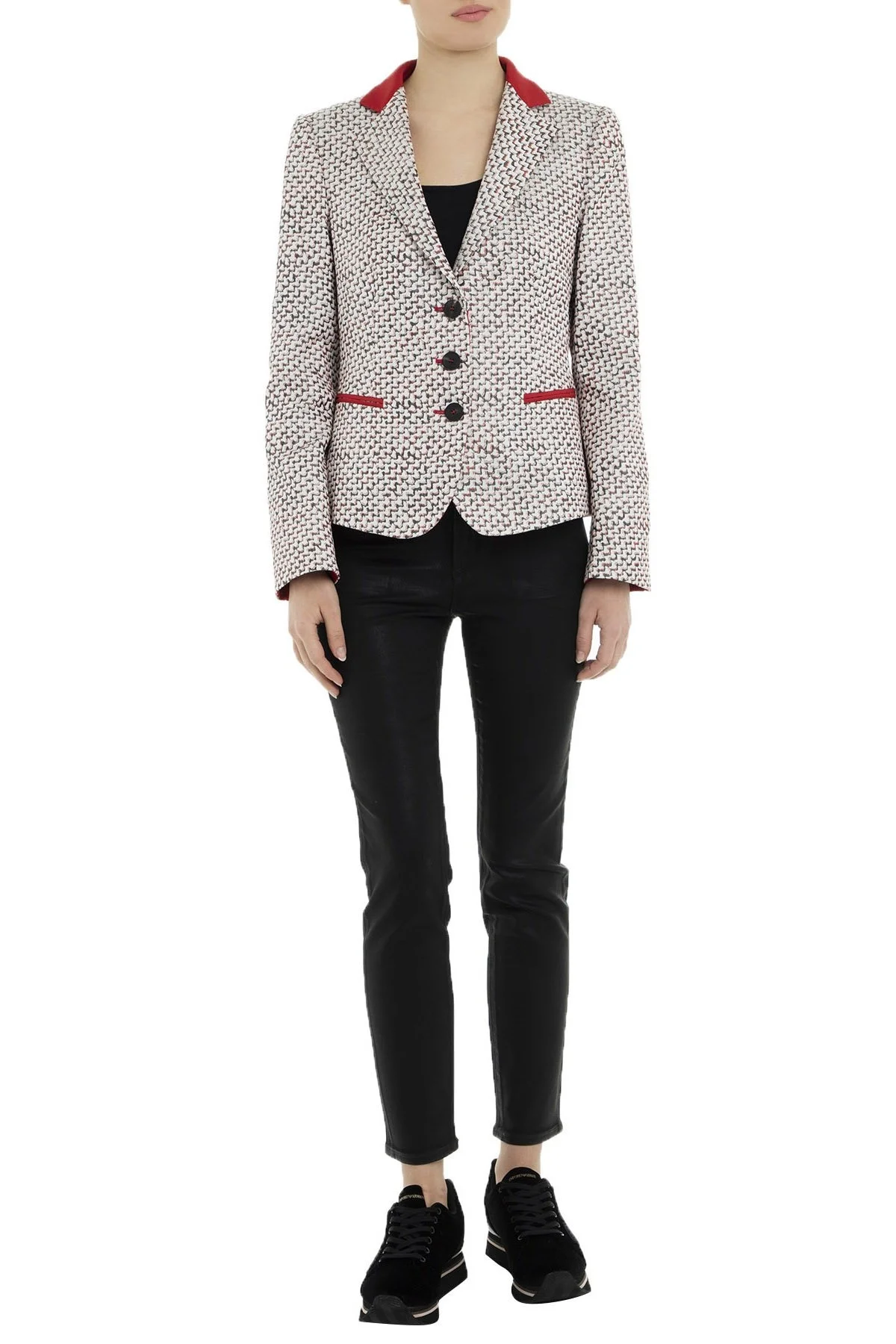 Emporio Armani Bayan Ceket 2NG25T 2M105 010 KIRMIZI-BEYAZ - 6