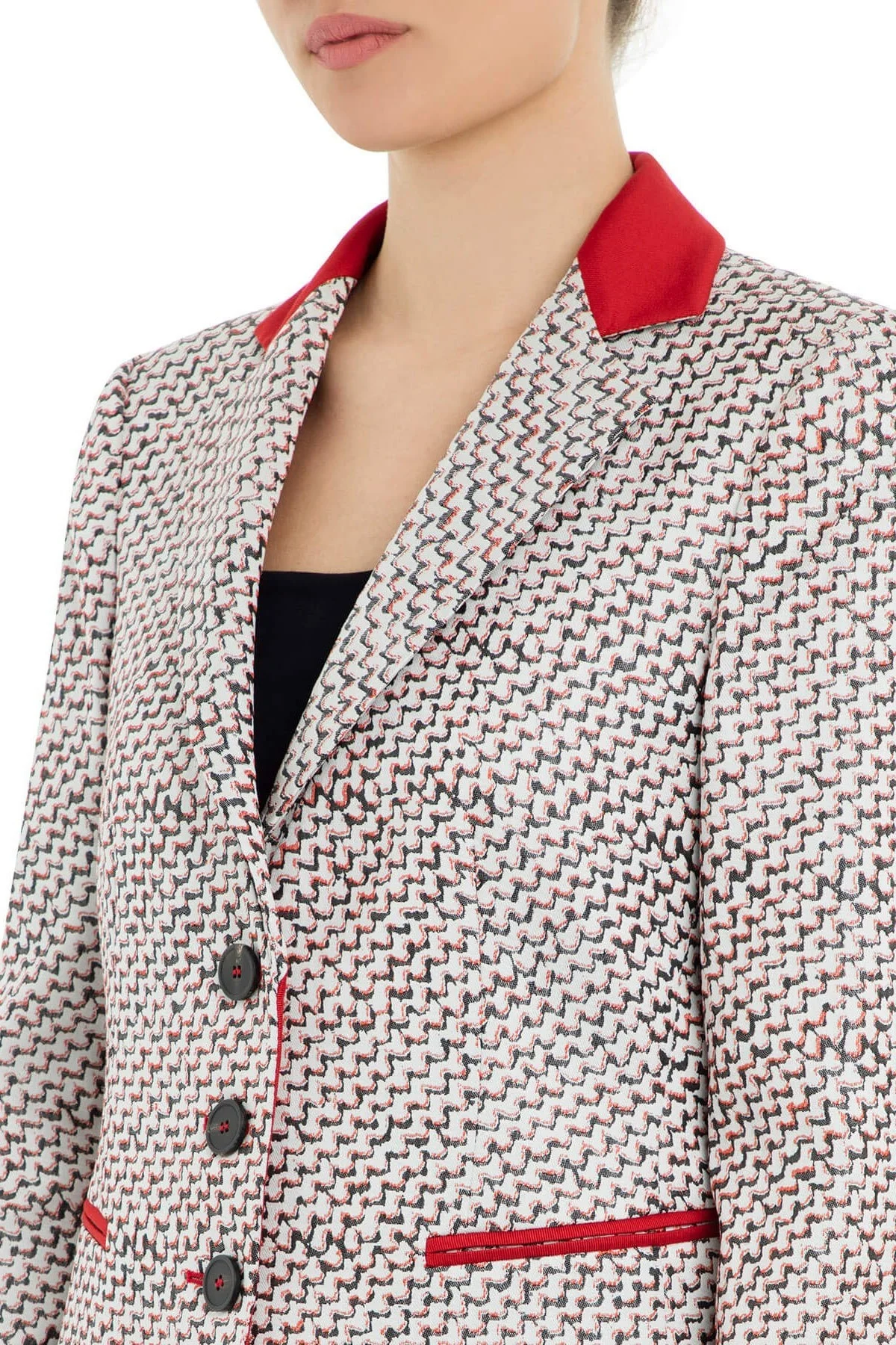 Emporio Armani Bayan Ceket 2NG25T 2M105 010 KIRMIZI-BEYAZ - 7