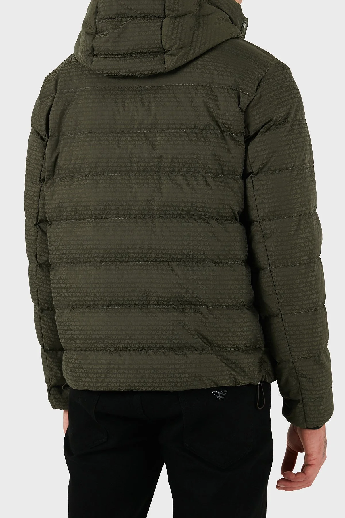Emporio Armani Kapitoneli 4G Logolu Regular Fit Kapüşonlu Şişme Erkek Mont EM003043 AF15384 U8120 HAKİ - 3