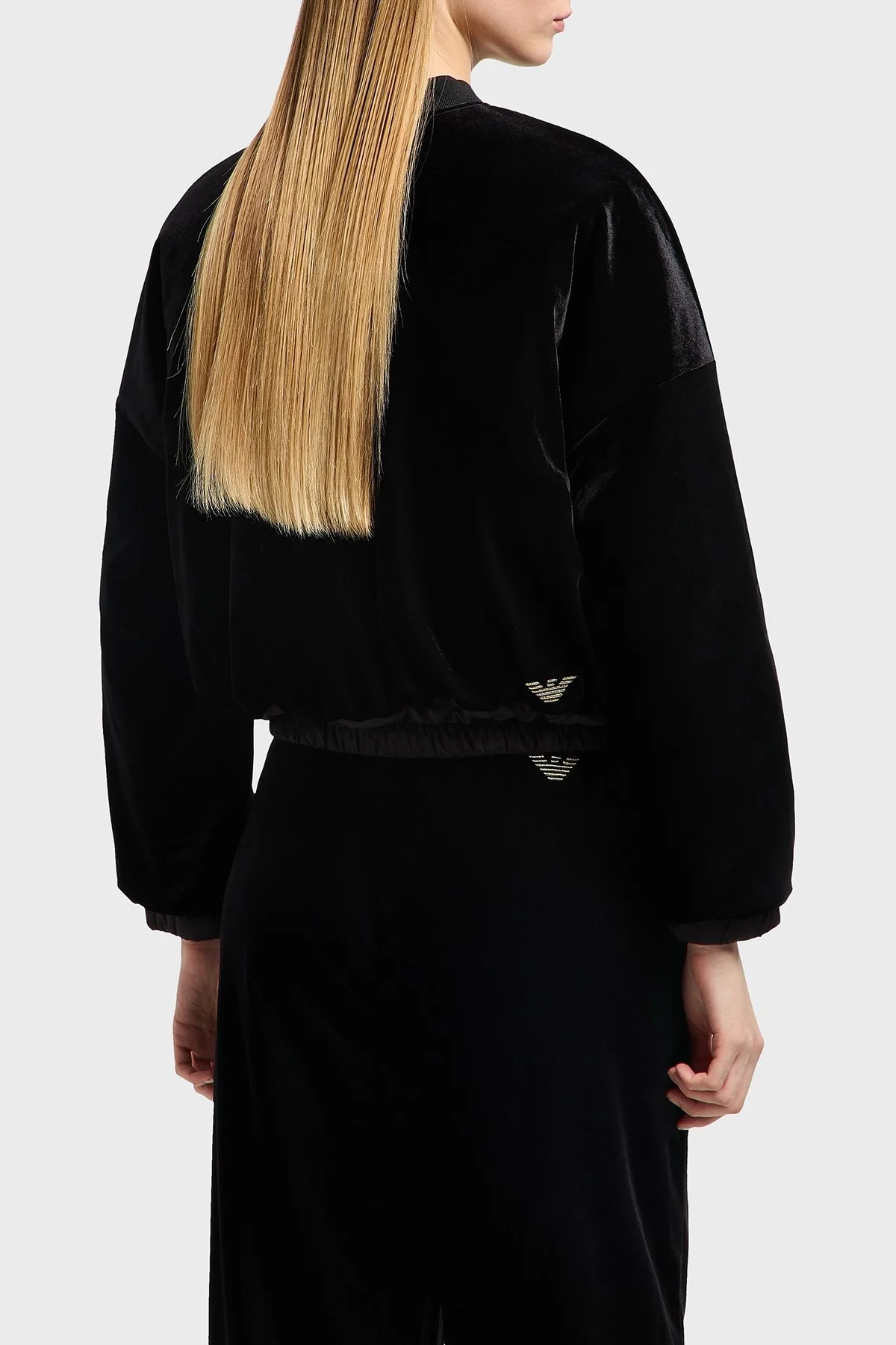 Emporio Armani Kapitoneli Çift Taraflı Kolej Yaka Bomber Bayan Ceket EW001164 AF13341 UC001 SİYAH - 8
