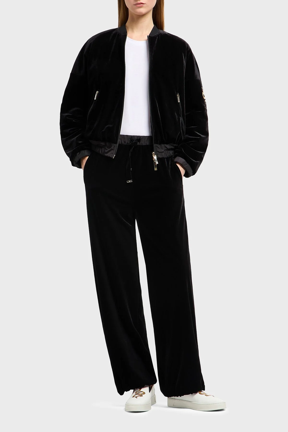 Emporio Armani Kapitoneli Çift Taraflı Kolej Yaka Bomber Kadın Ceket EW001164 AF13341 UC001 SİYAH - 4