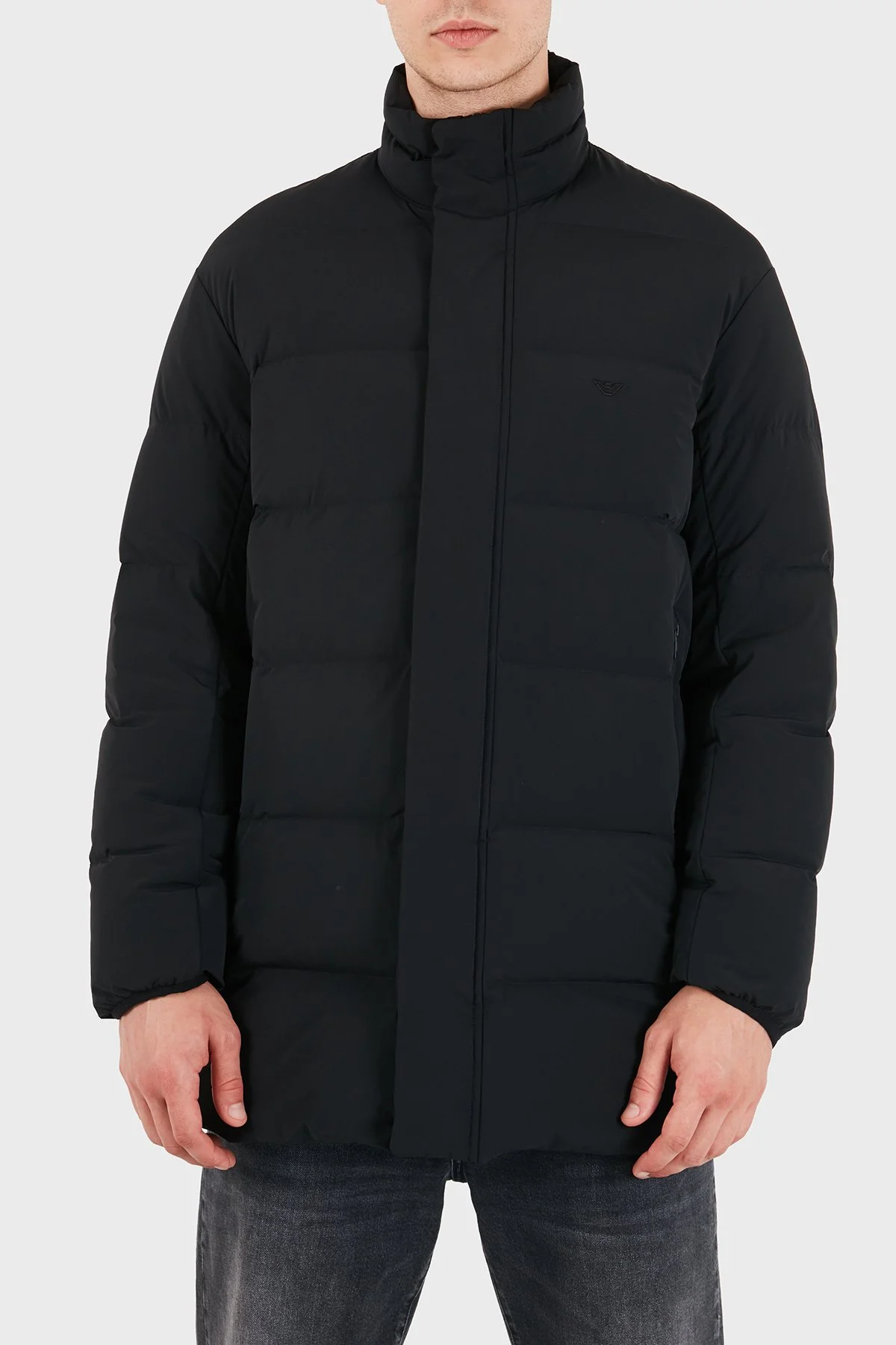 Emporio Armani Kapitoneli Dik Yaka Su itici Şişme Erkek Mont EM004949 AF18499 UC001 Siyah - 4
