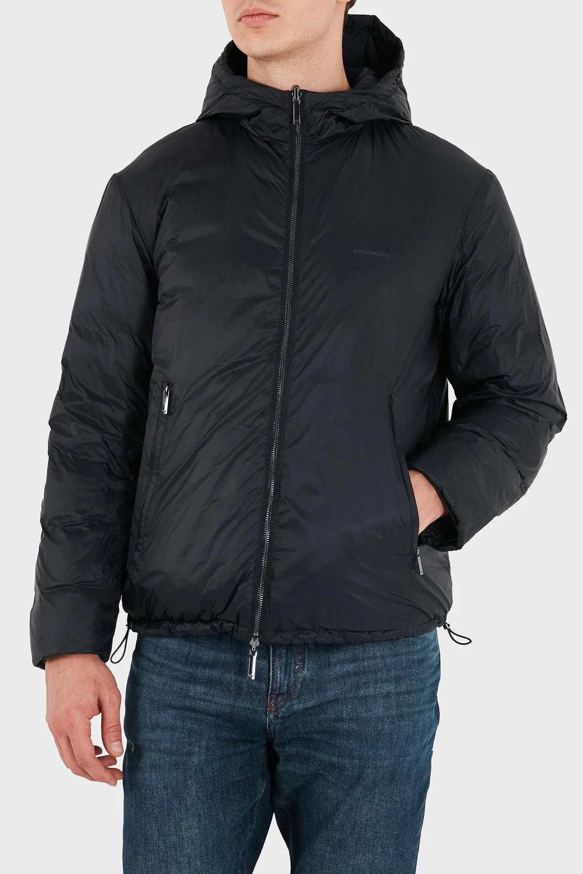 Emporio Armani Kapitoneli Kapüşonlu Kuş Tüyü Dolgulu Çift Taraflı Şişme Erkek Mont EM006732 AF28007 FB058 Mavi - 4