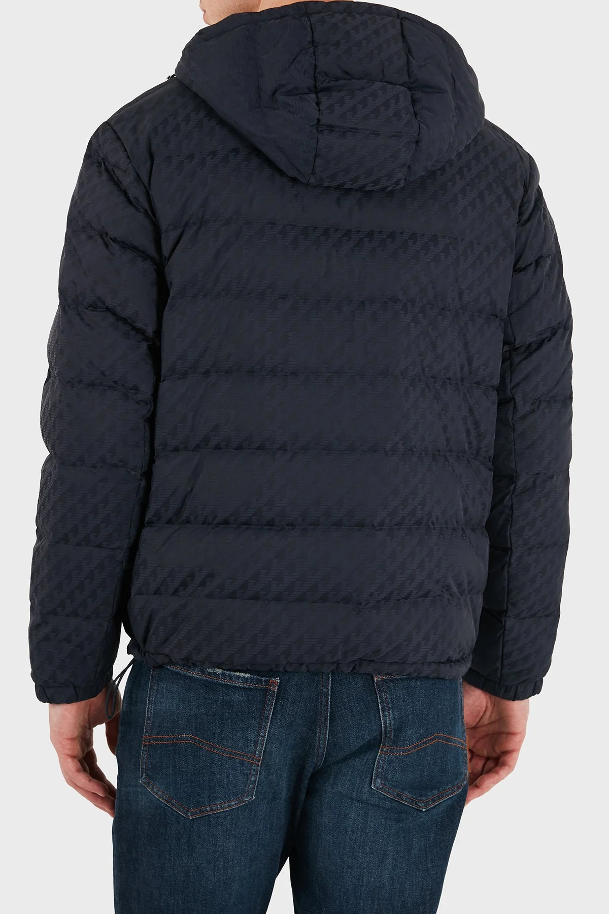 Emporio Armani Kapitoneli Kapüşonlu Kuş Tüyü Dolgulu Çift Taraflı Şişme Erkek Mont EM006732 AF28007 FB058 Mavi - 7