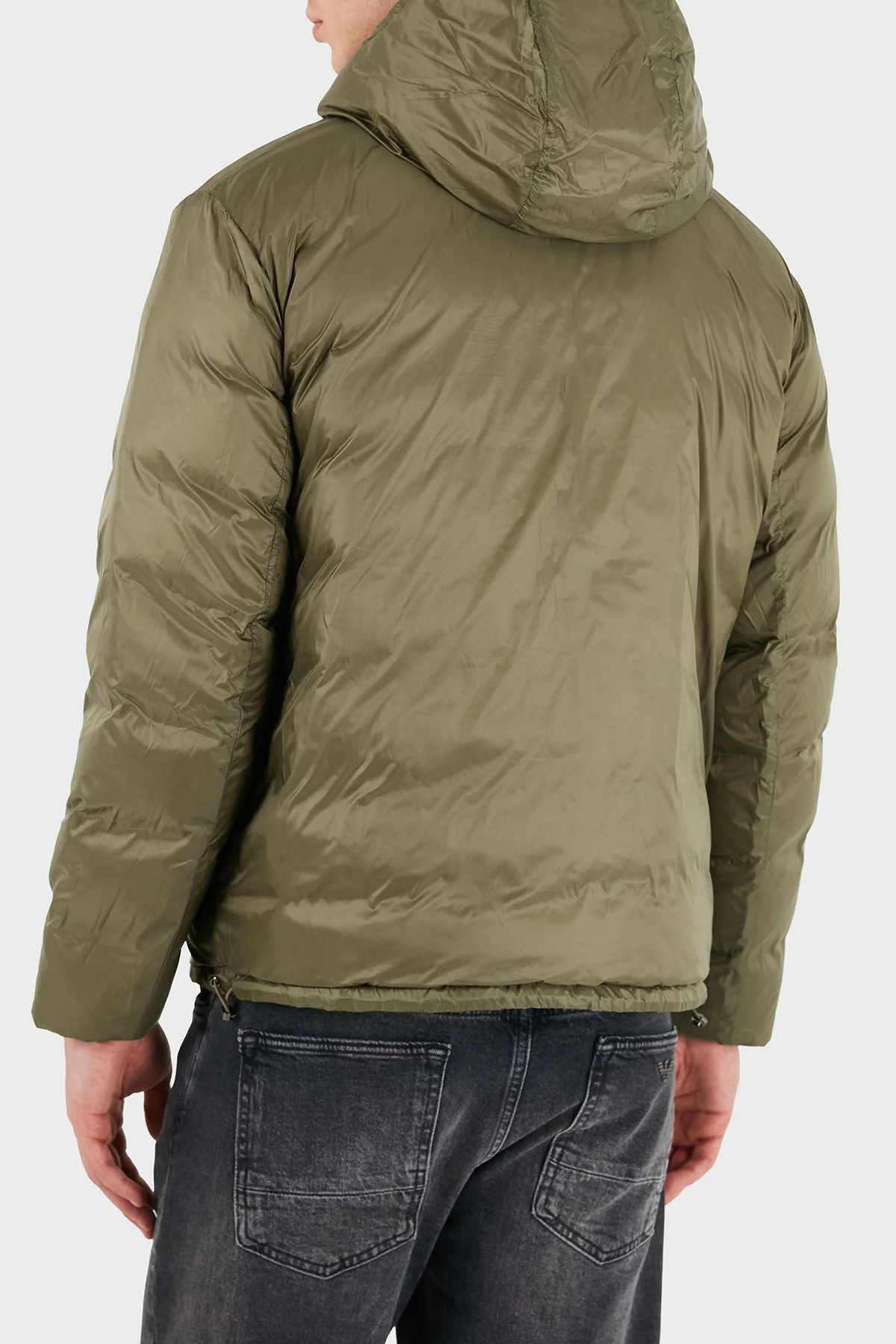 Emporio Armani Kapitoneli Kapüşonlu Kuş Tüyü Dolgulu Çift Taraflı Su Geçirmez Şişme Erkek Mont EM006732 AF28007 F8287 Gri - 3