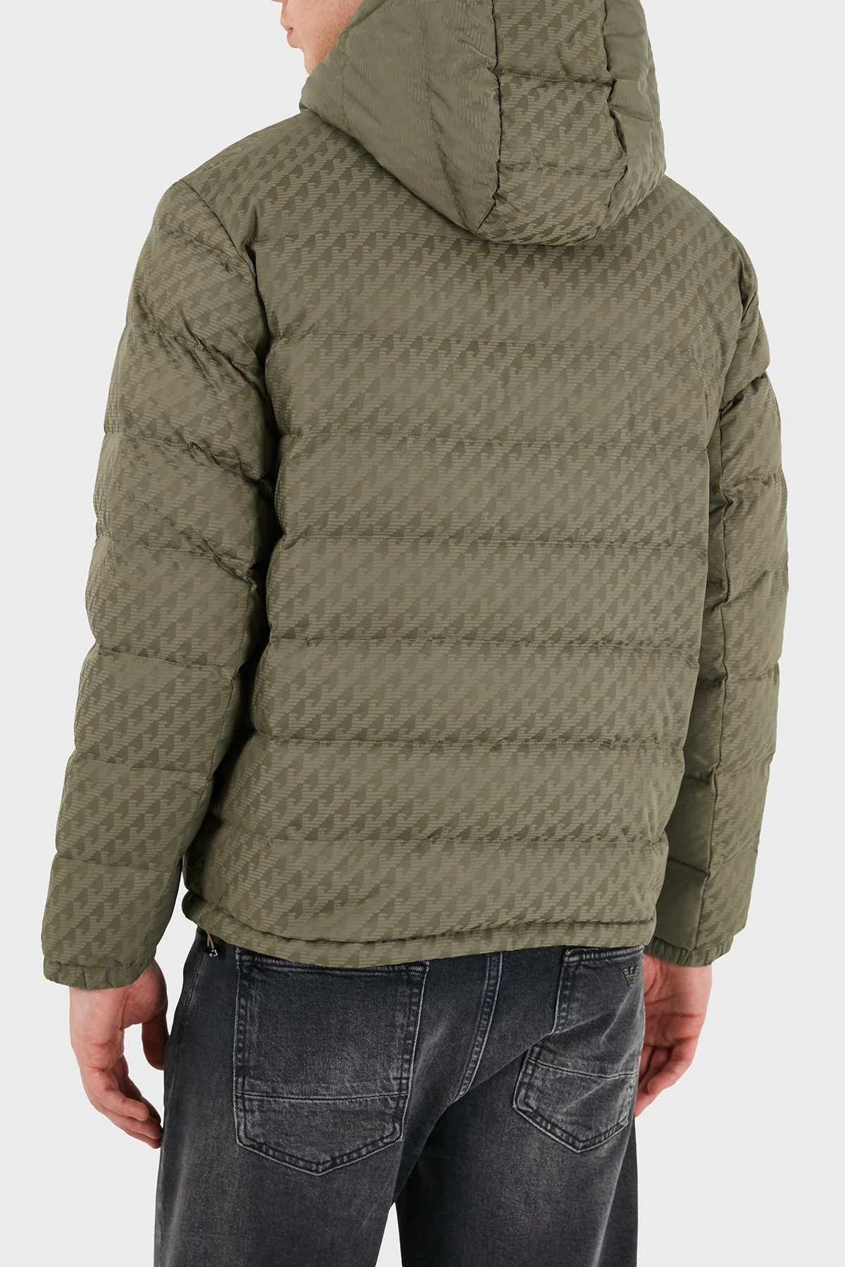 Emporio Armani Kapitoneli Kapüşonlu Kuş Tüyü Dolgulu Çift Taraflı Su Geçirmez Şişme Erkek Mont EM006732 AF28007 F8287 Gri - 5