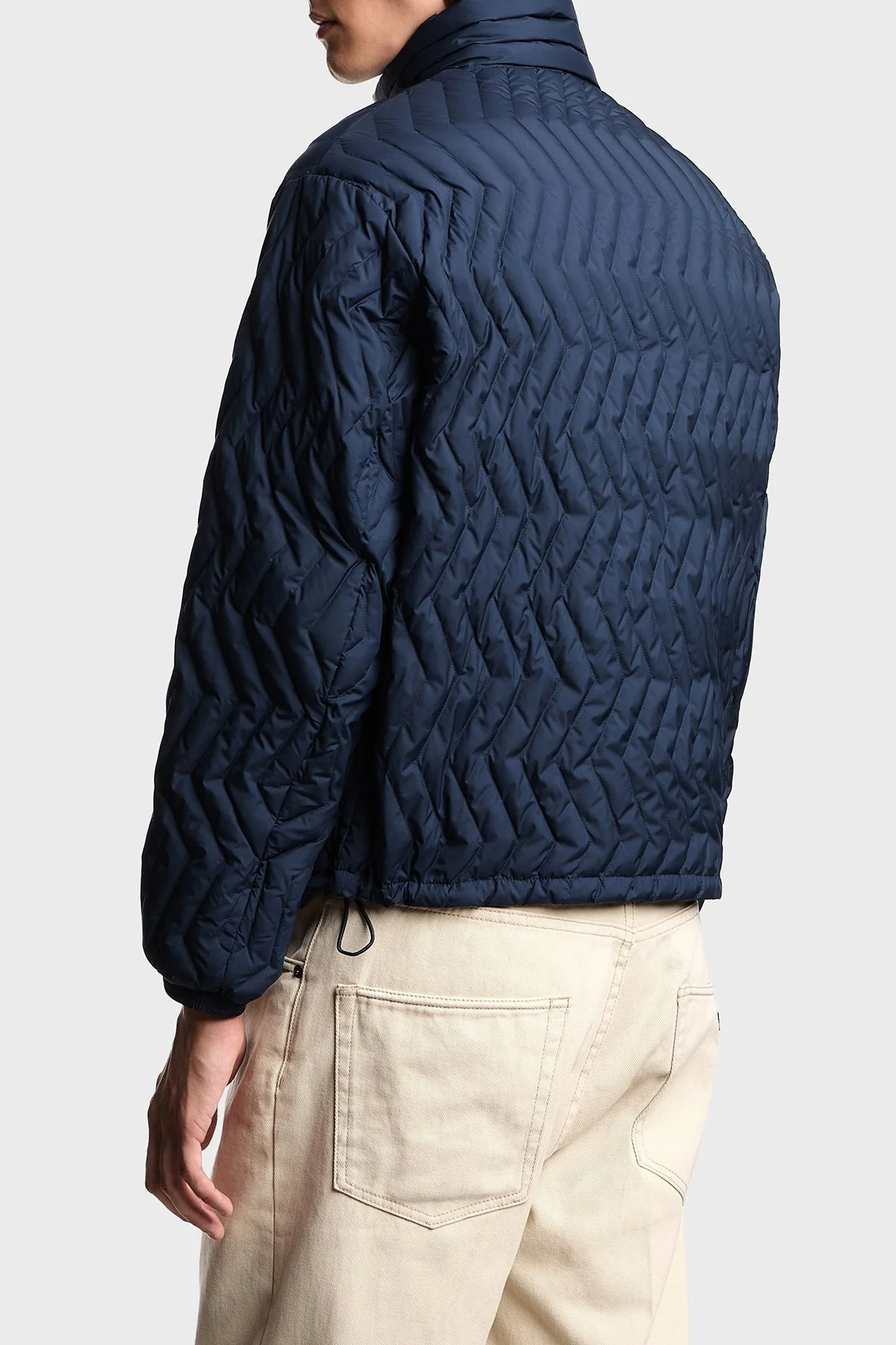 Emporio Armani Kapitoneli Kuş Tüyü Dolgulu Dik Yaka Şişme Erkek Mont EM003415 AF18231 UB118 LACİVERT - 3