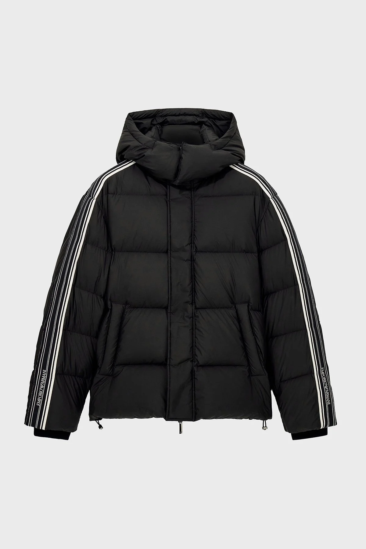 Emporio Armani Kapitoneli Kuş Tüyü Dolgulu Kapüşonlu Şişme Erkek Mont EM007218 AF18231 UC001 Siyah - 1