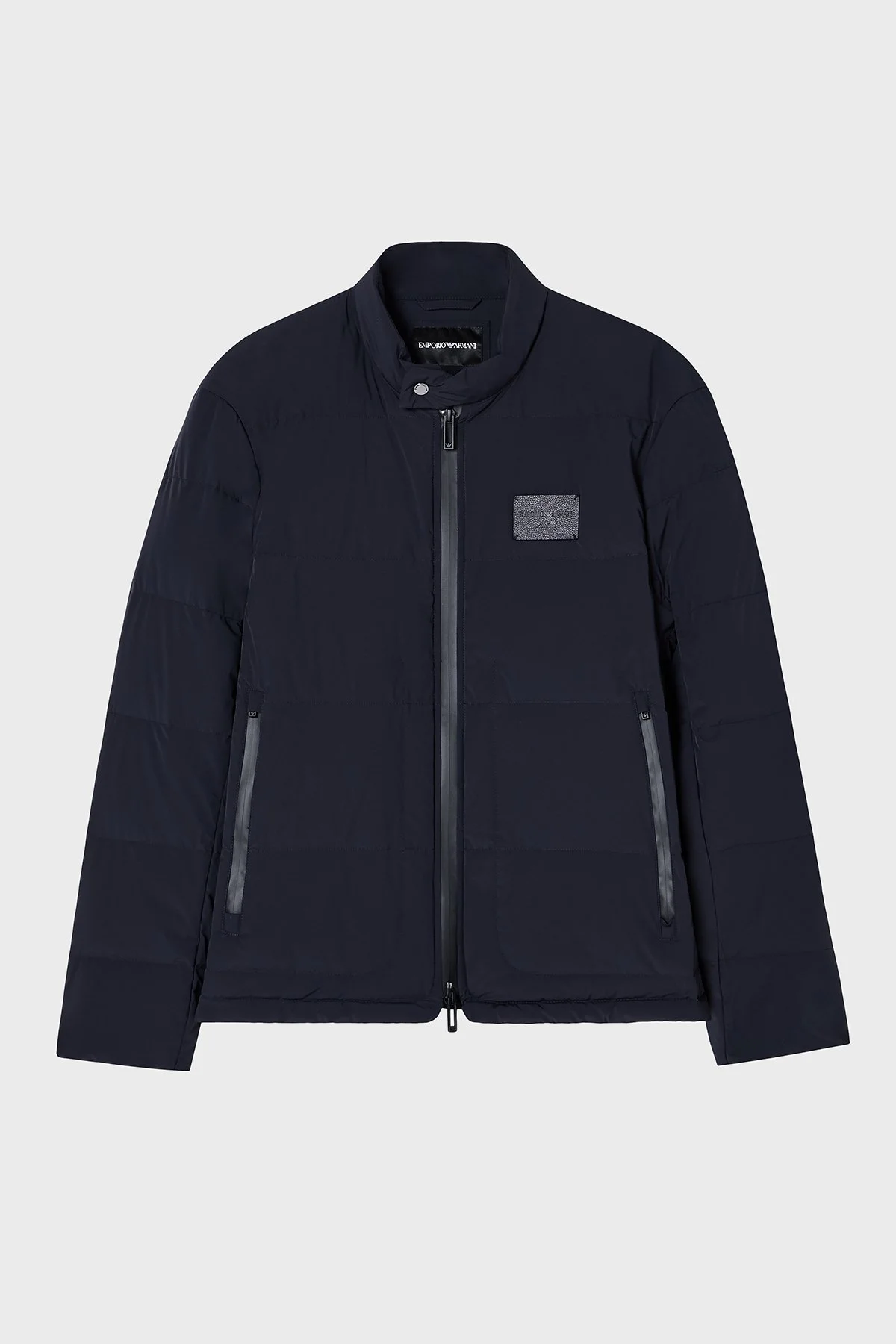 Emporio Armani Kapitoneli Logolu Regular Fit Dik Yaka Erkek Mont EM003278 AF18499 UB118 LACİVERT - 5