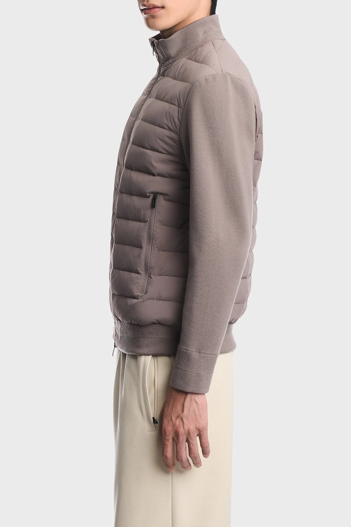 Emporio Armani Kapitoneli Regular Fit Dik Yaka Erkek Mont EM006382 AF13772 U6107 Vizon - 4